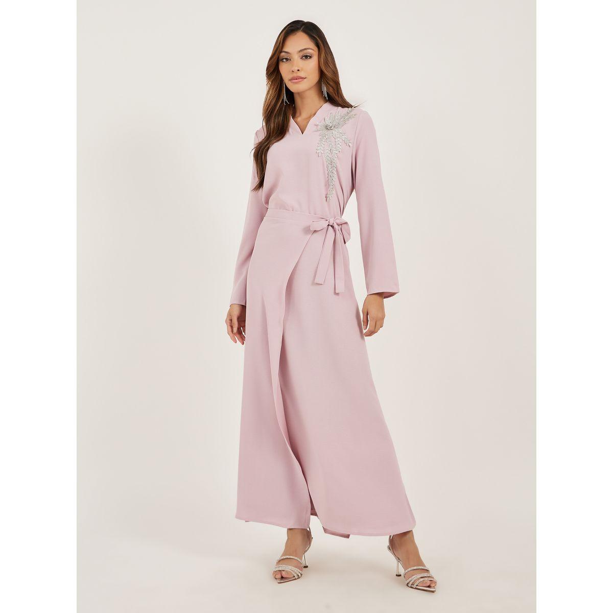 جلابية طويلة بتفاصيل دانتيل-women-arabicclothing-jalabiyas-image-2
