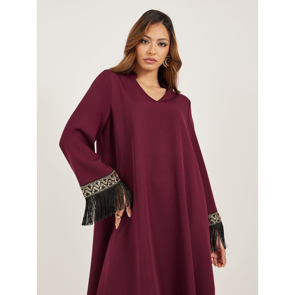 جلابية بتفاصيل دانتيل وشراشيب-women-arabicclothing-jalabiyas-image-3