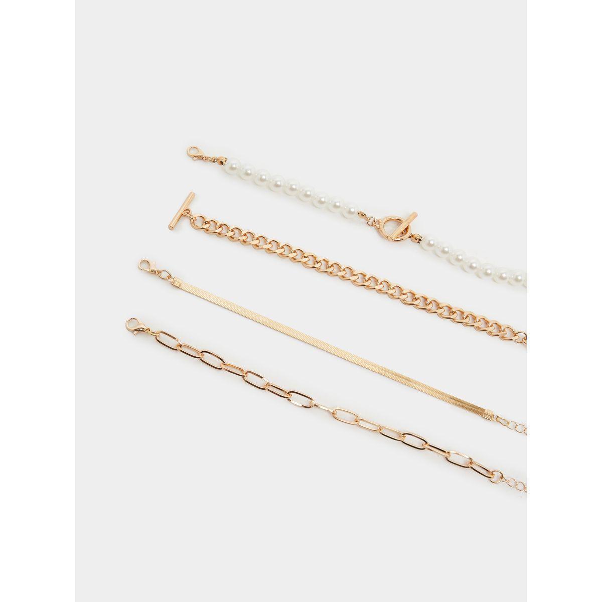 Styli Set of 4 - Faux Pearl and Link Chain Bracelet-women-watchesandjewellery-jewellery-banglesandbracelets-image-5