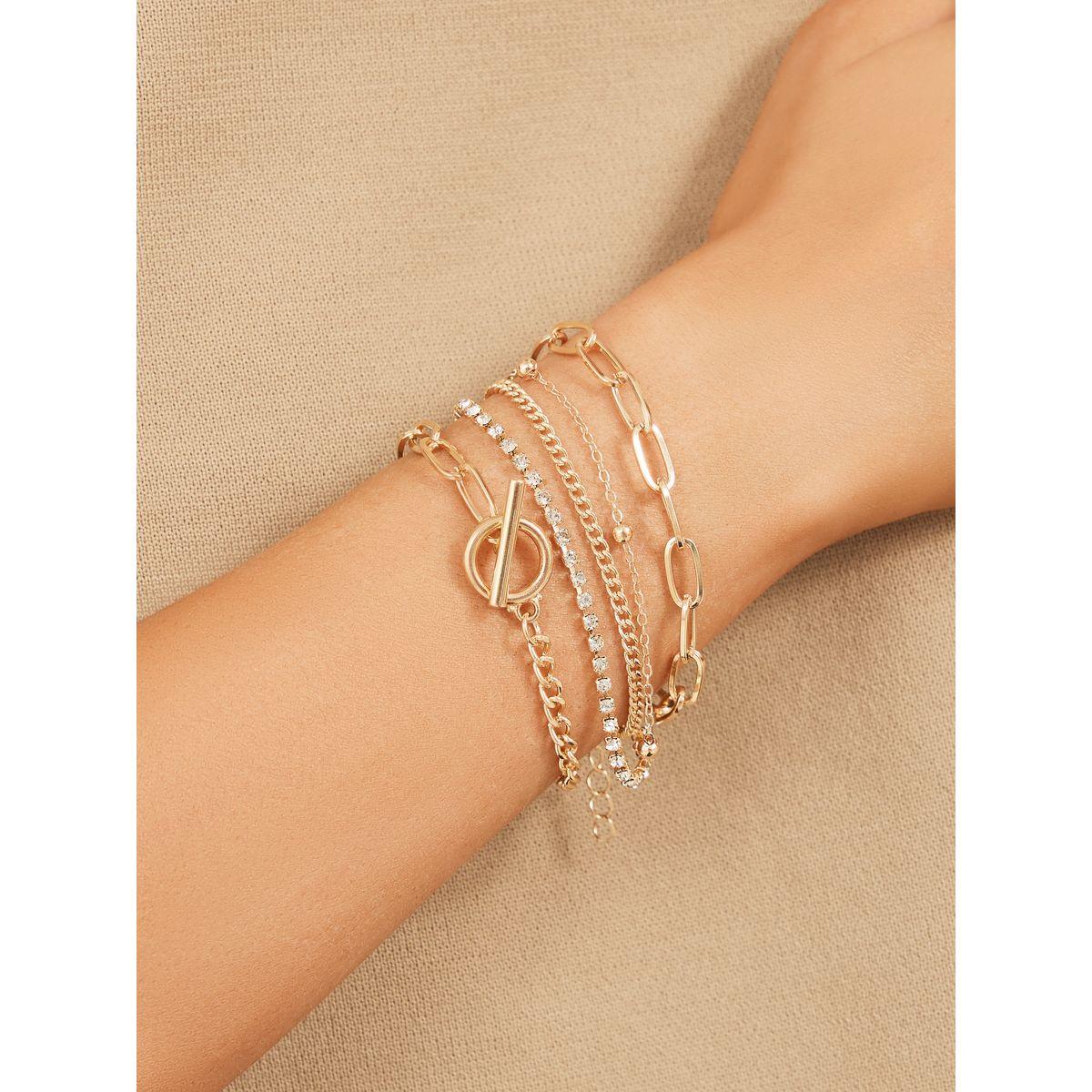 مجموعة من 5 اساور يد-women-watchesandjewellery-jewellery-banglesandbracelets-image-1