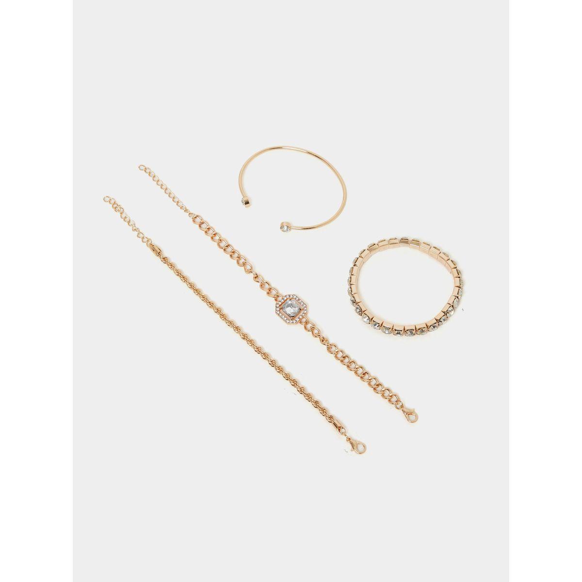 مجموعة من 4 اساور يد كاجوال-women-watchesandjewellery-jewellery-banglesandbracelets-image-3
