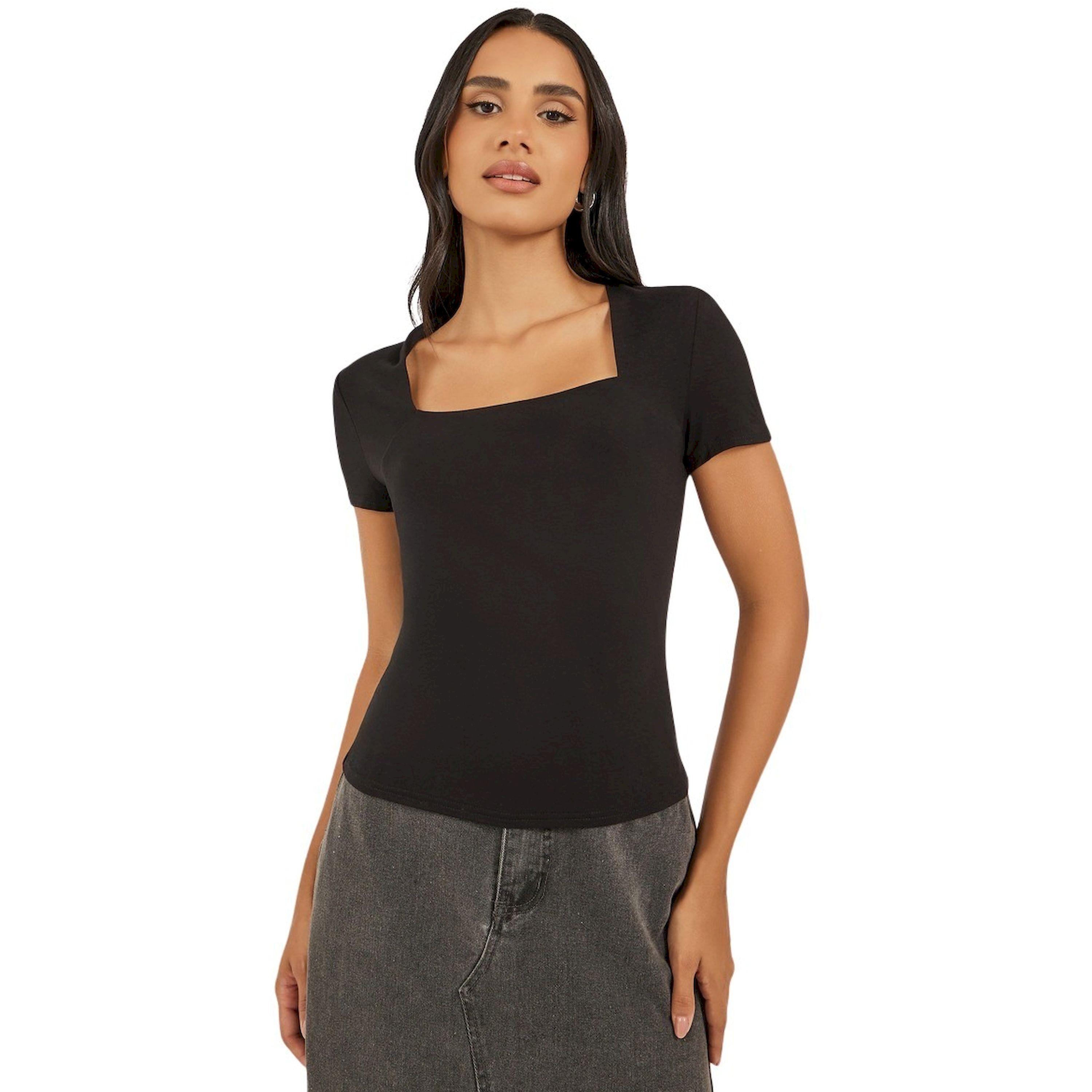 ستايلي -  تي شيرت سادة برقبة مربعة وأكمام قصيرة-women-clothing-tshirts-image-2
