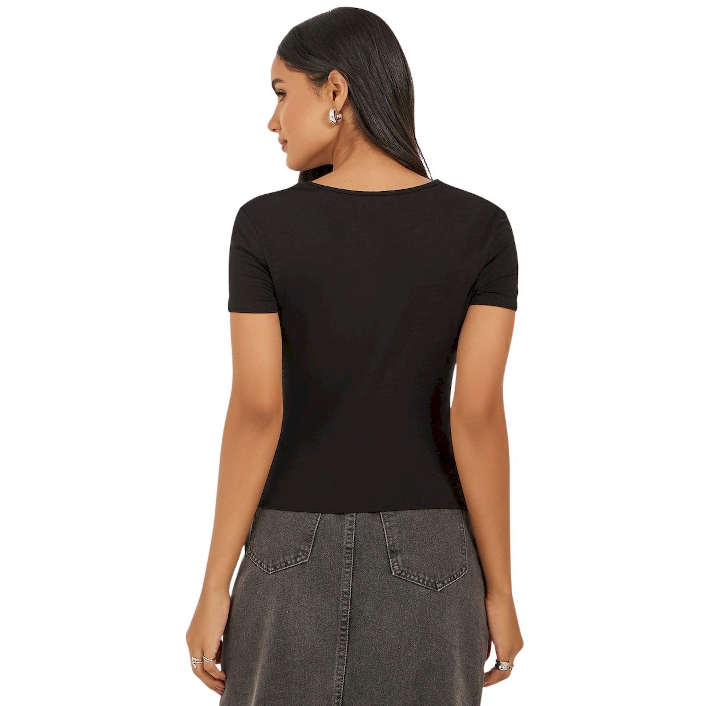 ستايلي -  تي شيرت سادة برقبة مربعة وأكمام قصيرة-women-clothing-tshirts-image-5