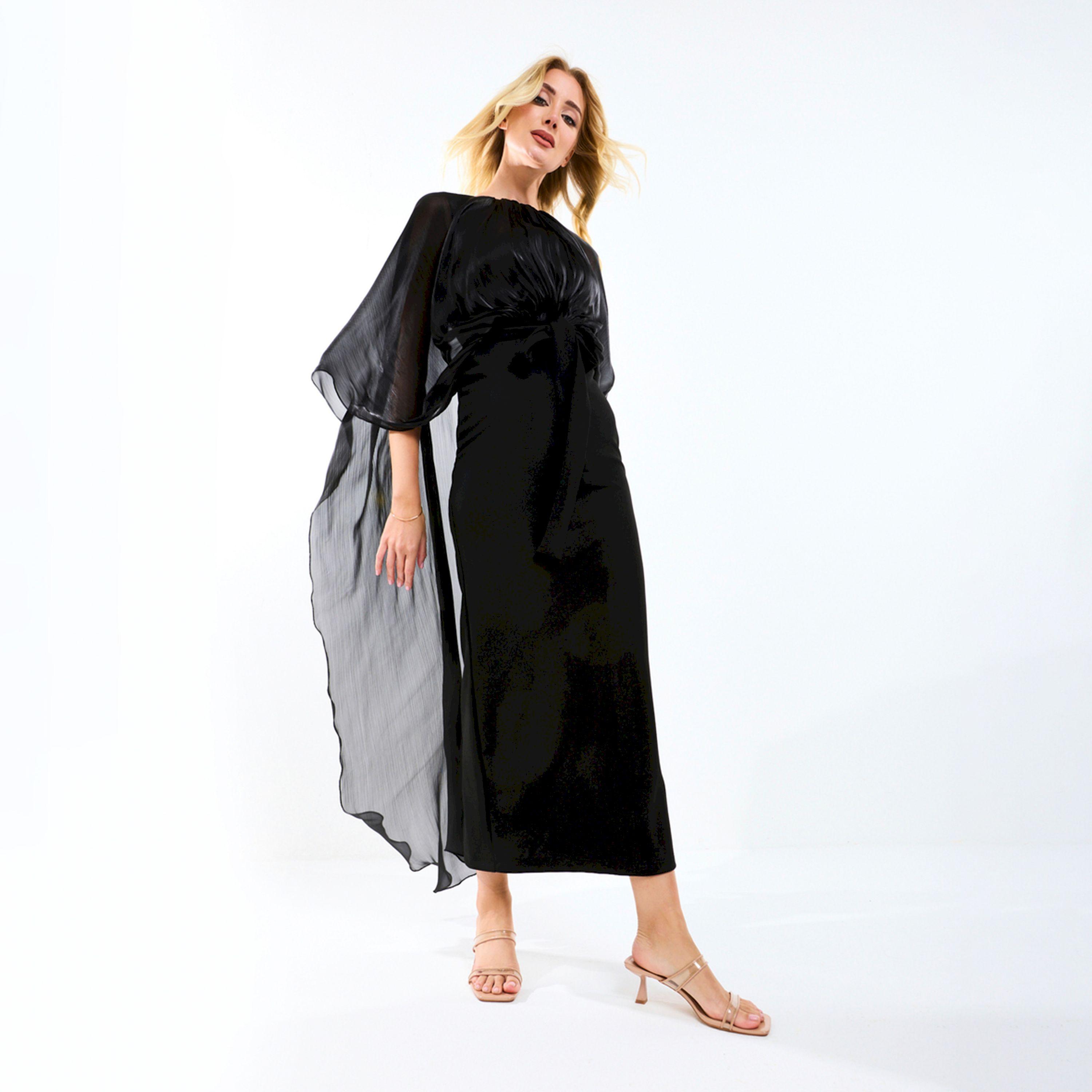 فستان طويل بأكمام بنمط كيب هاوس أوف مودا × ستايلي-women-clothing-dresses-image-4