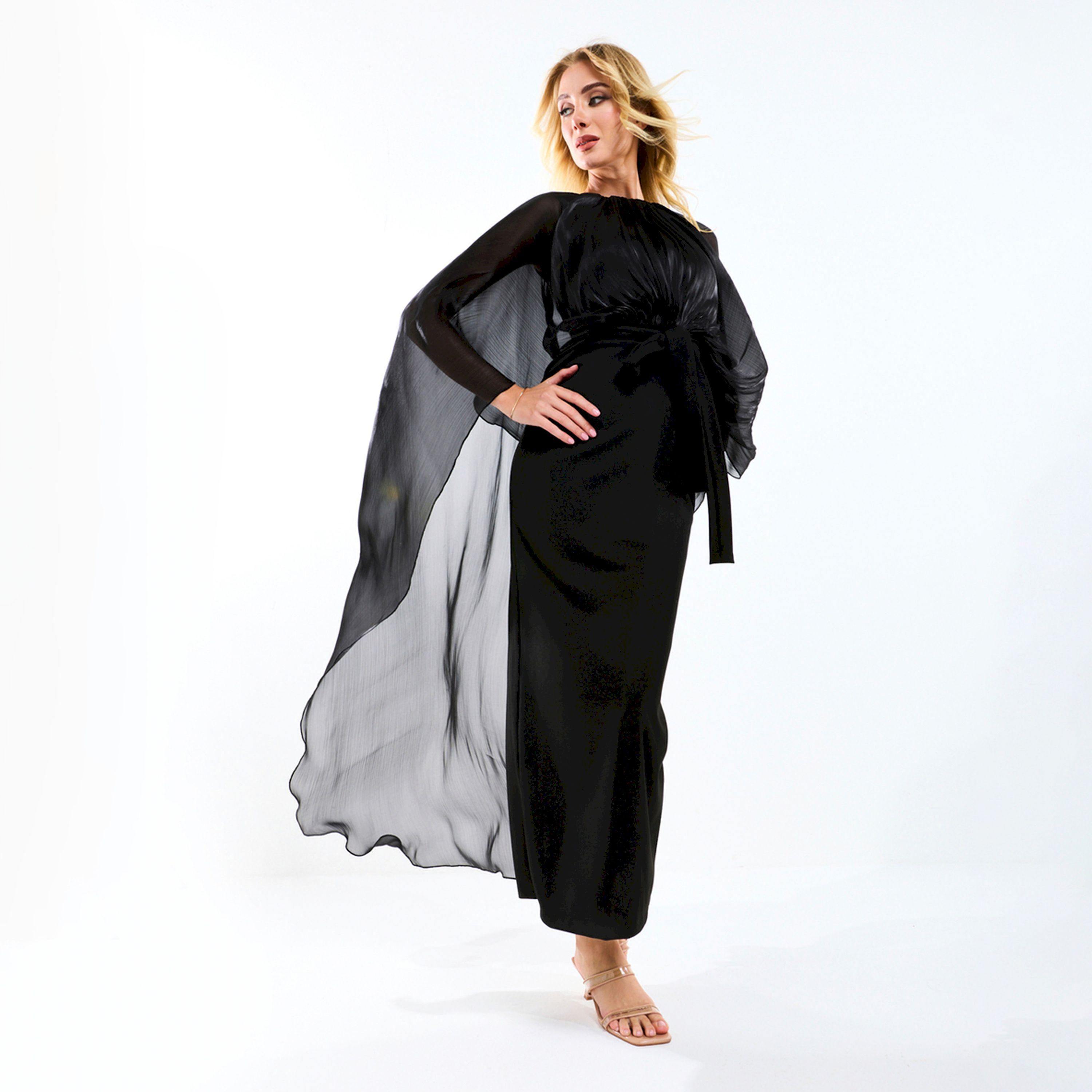 فستان طويل بأكمام بنمط كيب هاوس أوف مودا × ستايلي-women-clothing-dresses-image-5
