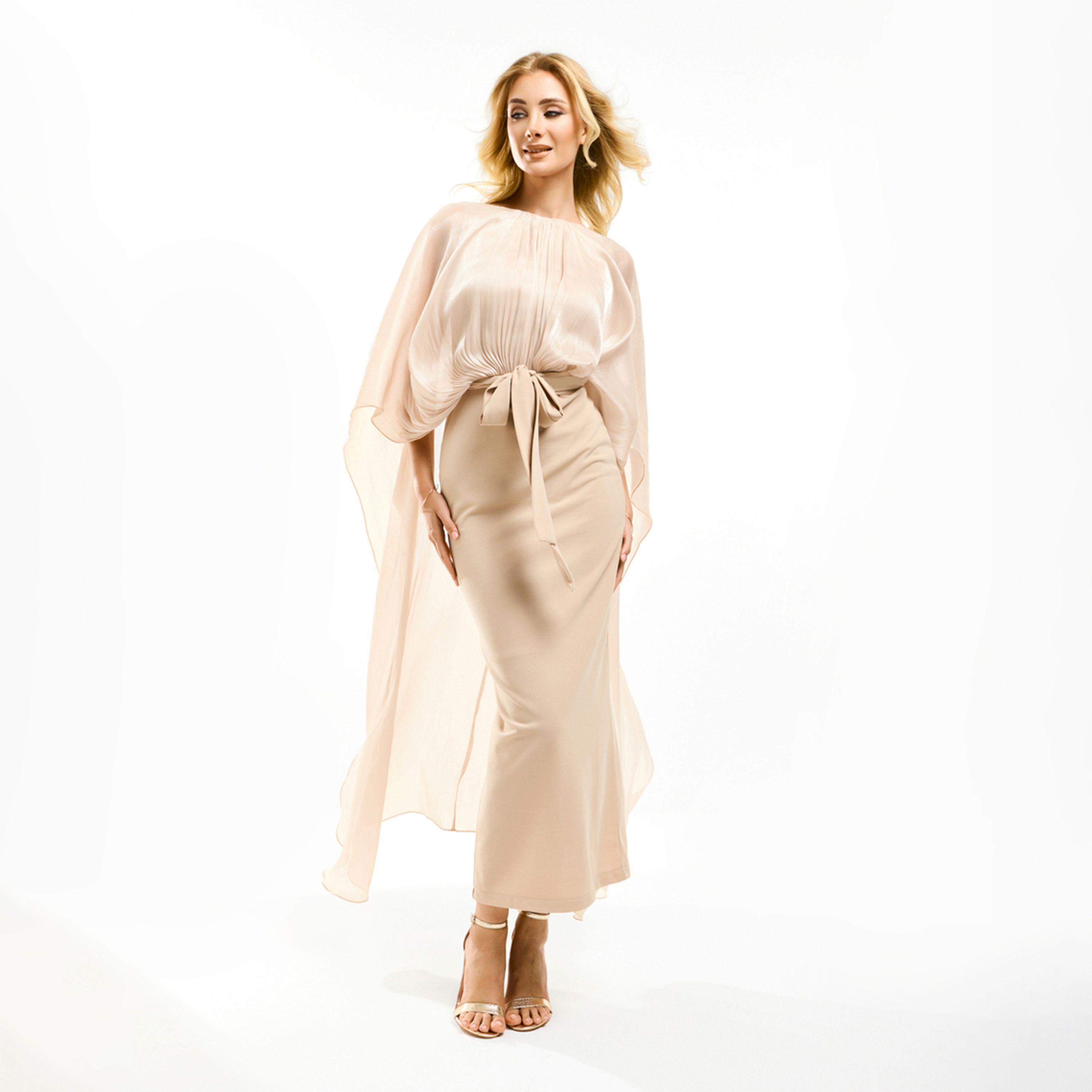 فستان طويل بأكمام بنمط كيب هاوس أوف مودا × ستايلي-women-clothing-dresses-image-5