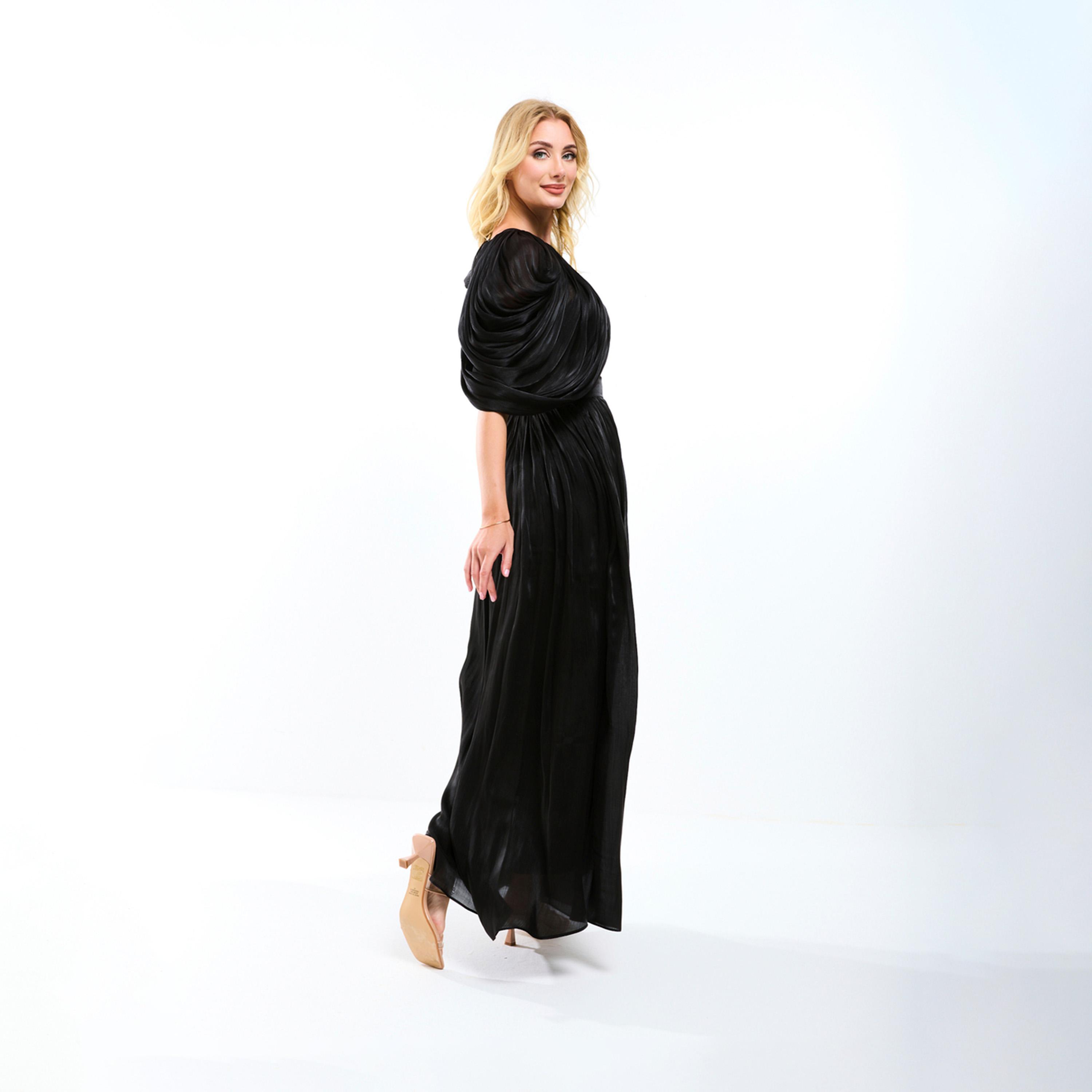 فستان طويل بحافة واسعة وأكمام كيب هاوس أوف مودا × ستايلي-women-clothing-dresses-image-2
