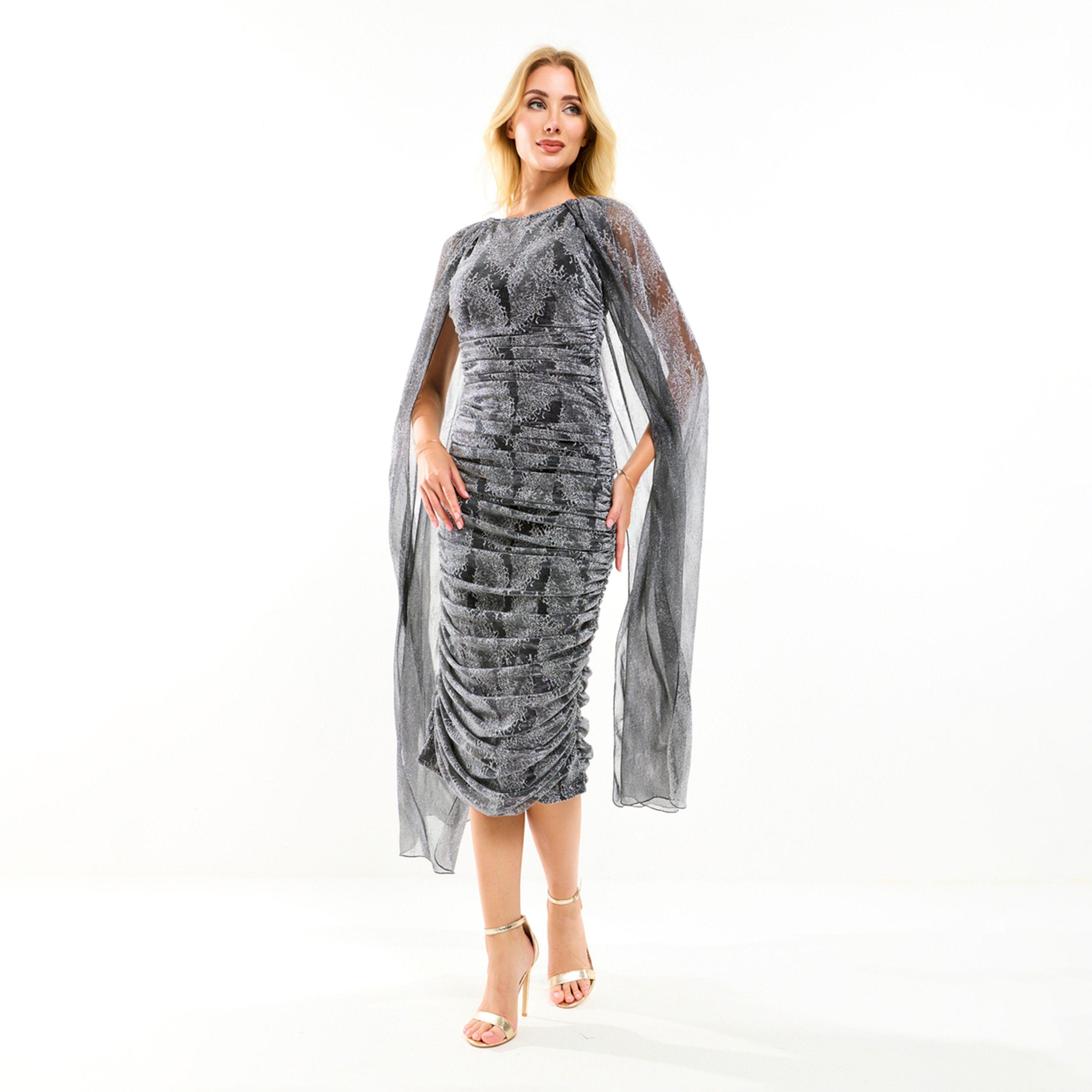 فستان ميدي بوديكون بأكمام كيب هاوس أوف مودا × ستايلي-women-clothing-dresses-image-7