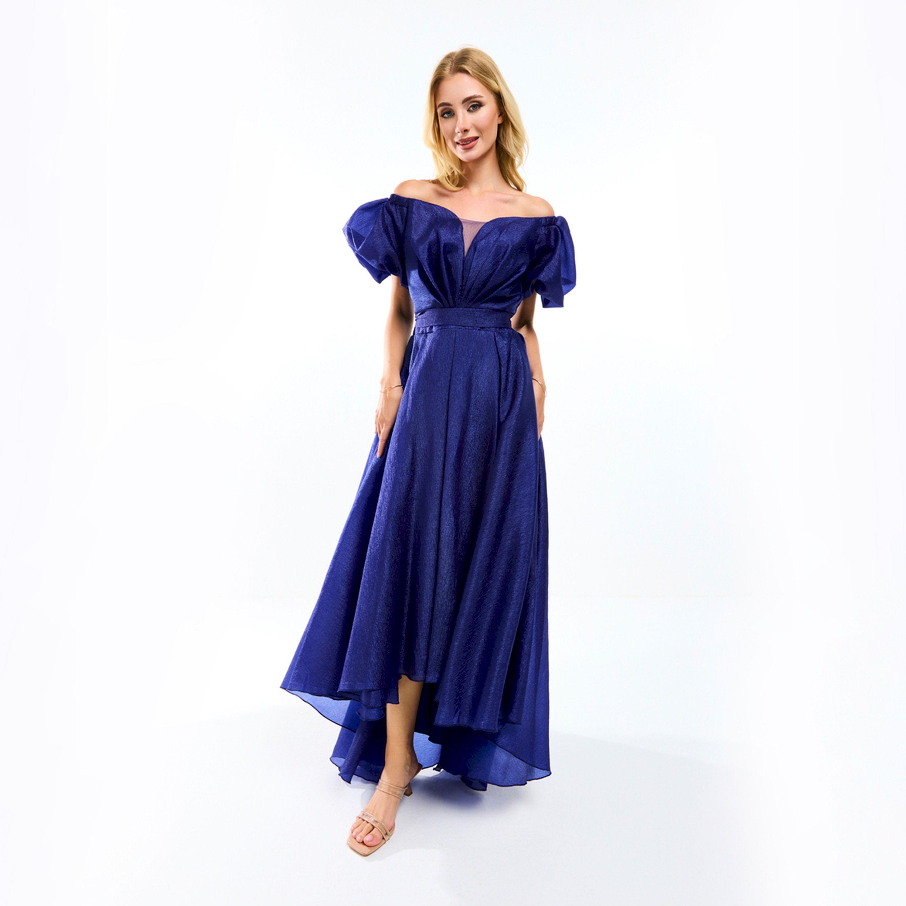 House of Moda X Styli  Off Shoulder Neck High Low Hem Maxi Dress with Tie Belt-women-clothing-dresses-image-9