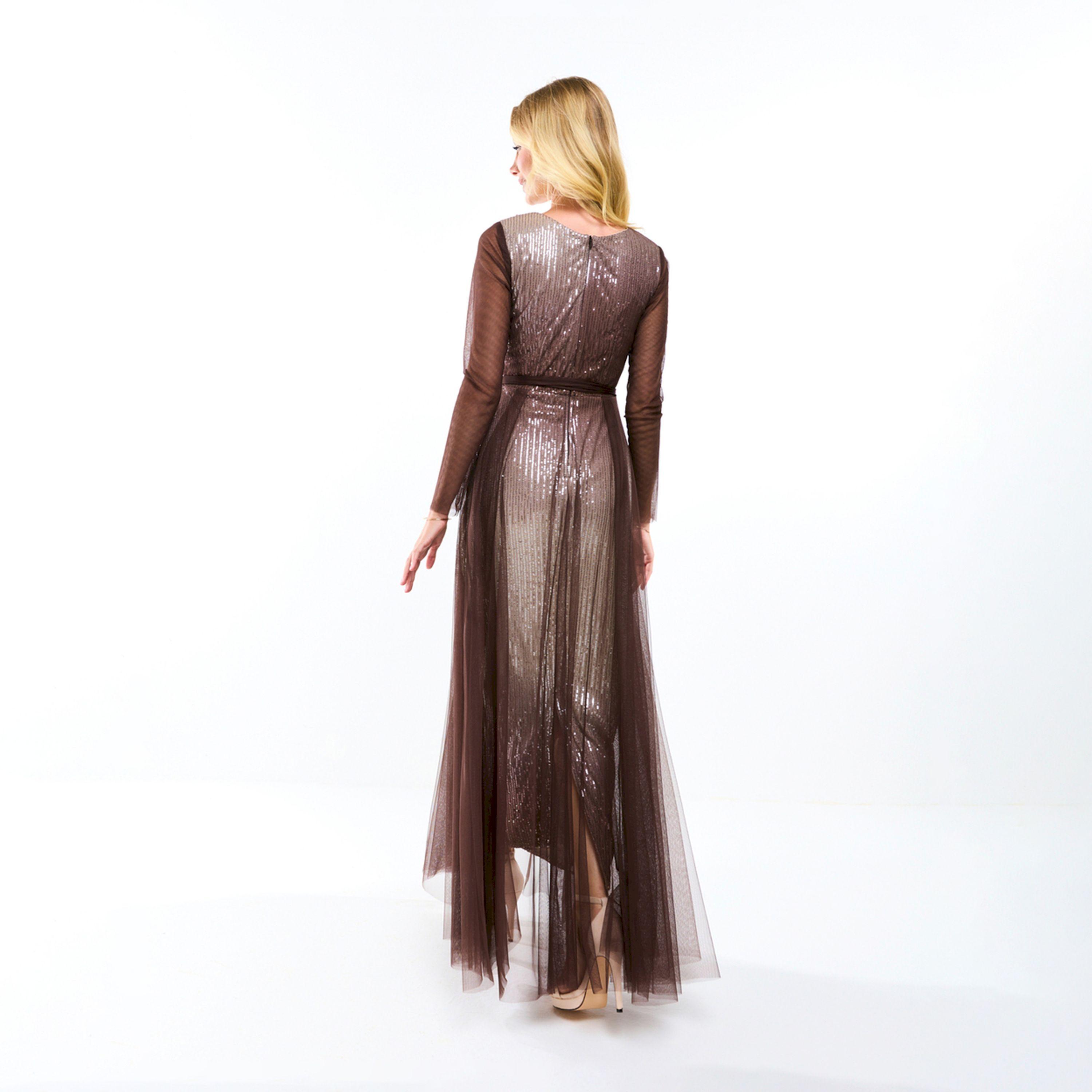 فستان طويل منمق بالترتر وطبقات تول هاوس أوف مودا × ستايلي-women-clothing-dresses-image-2
