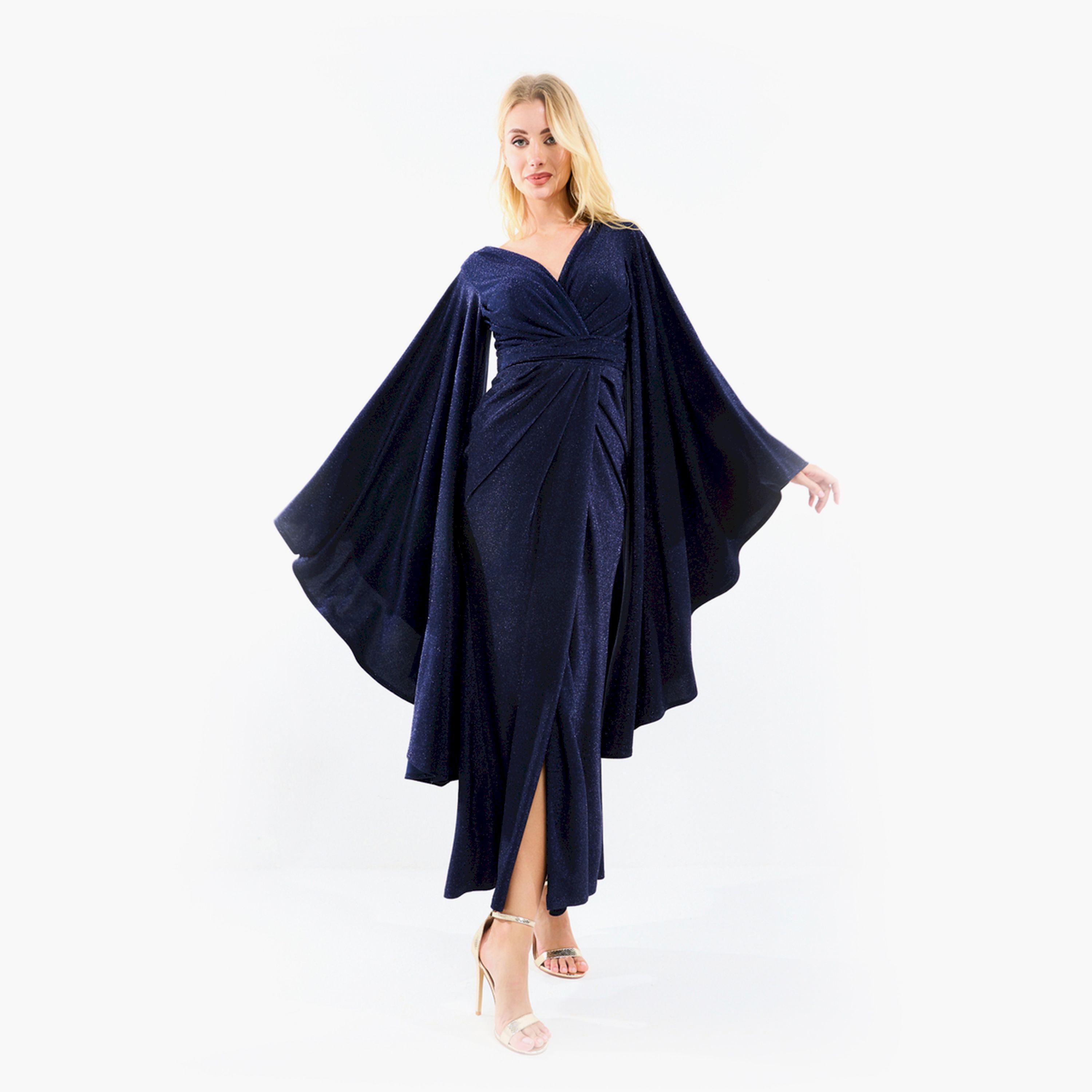فستان طويل بأكمام واسعة وتفاصيل براقة هاوس أوف مودا × ستايلي-women-clothing-dresses-image-14