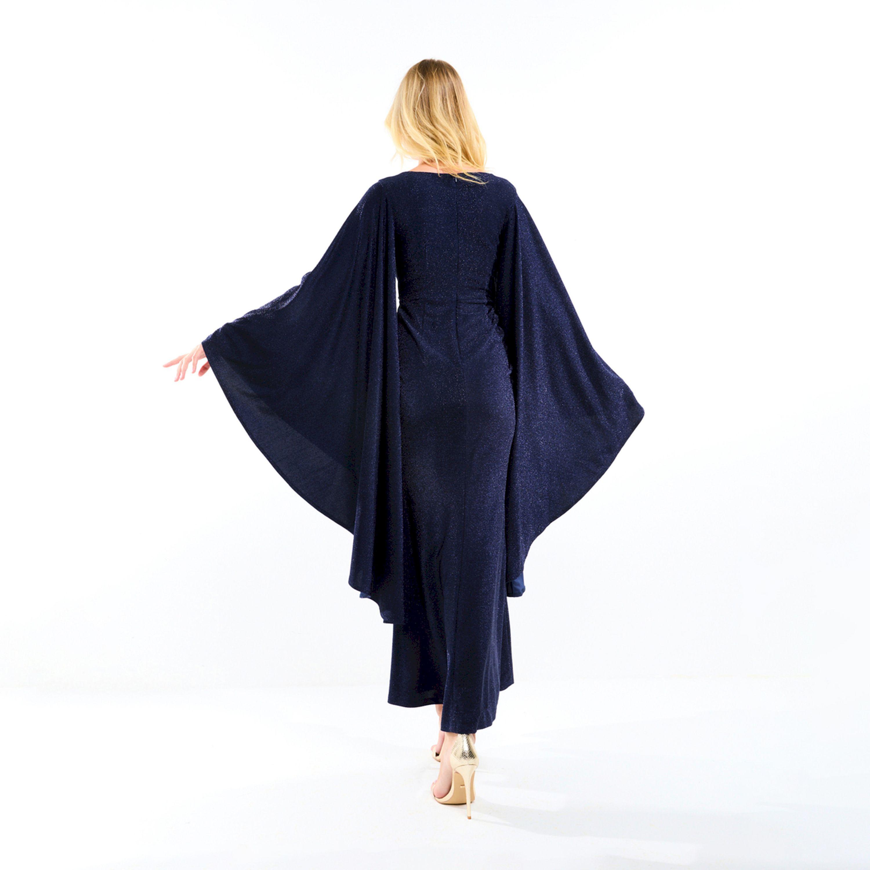 فستان طويل بأكمام واسعة وتفاصيل براقة هاوس أوف مودا × ستايلي-women-clothing-dresses-image-2