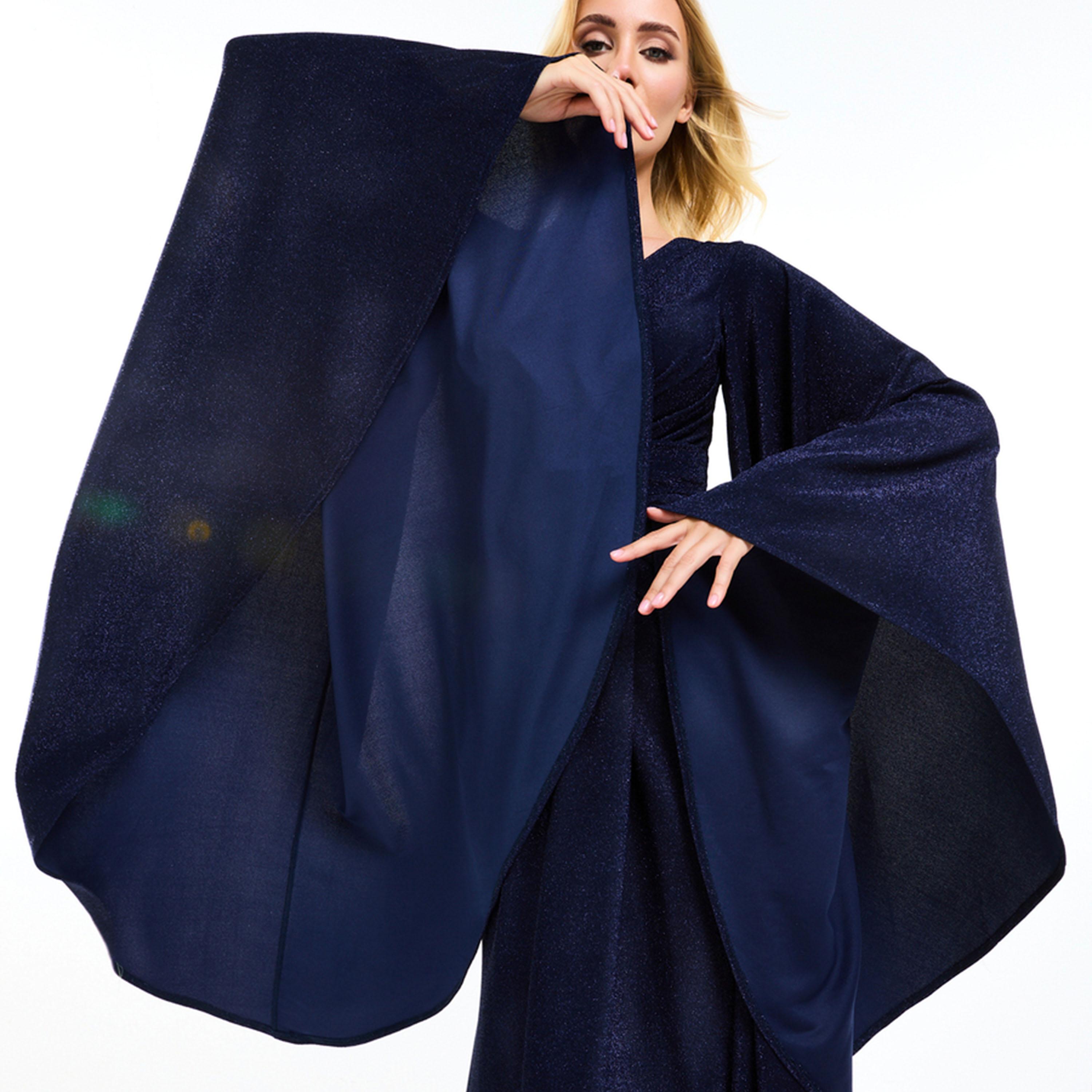 فستان طويل بأكمام واسعة وتفاصيل براقة هاوس أوف مودا × ستايلي-women-clothing-dresses-image-4