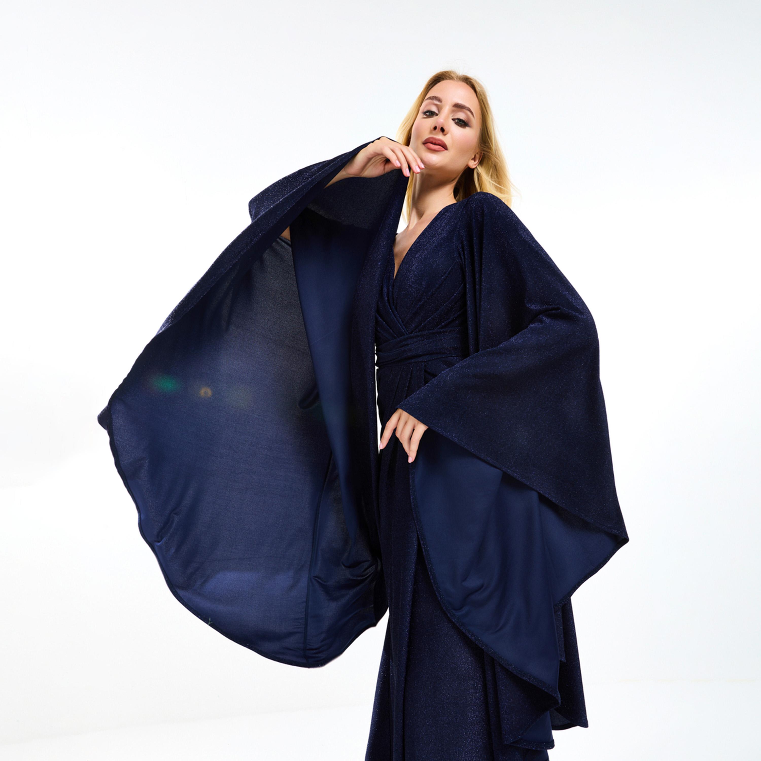 فستان طويل بأكمام واسعة وتفاصيل براقة هاوس أوف مودا × ستايلي-women-clothing-dresses-image-6