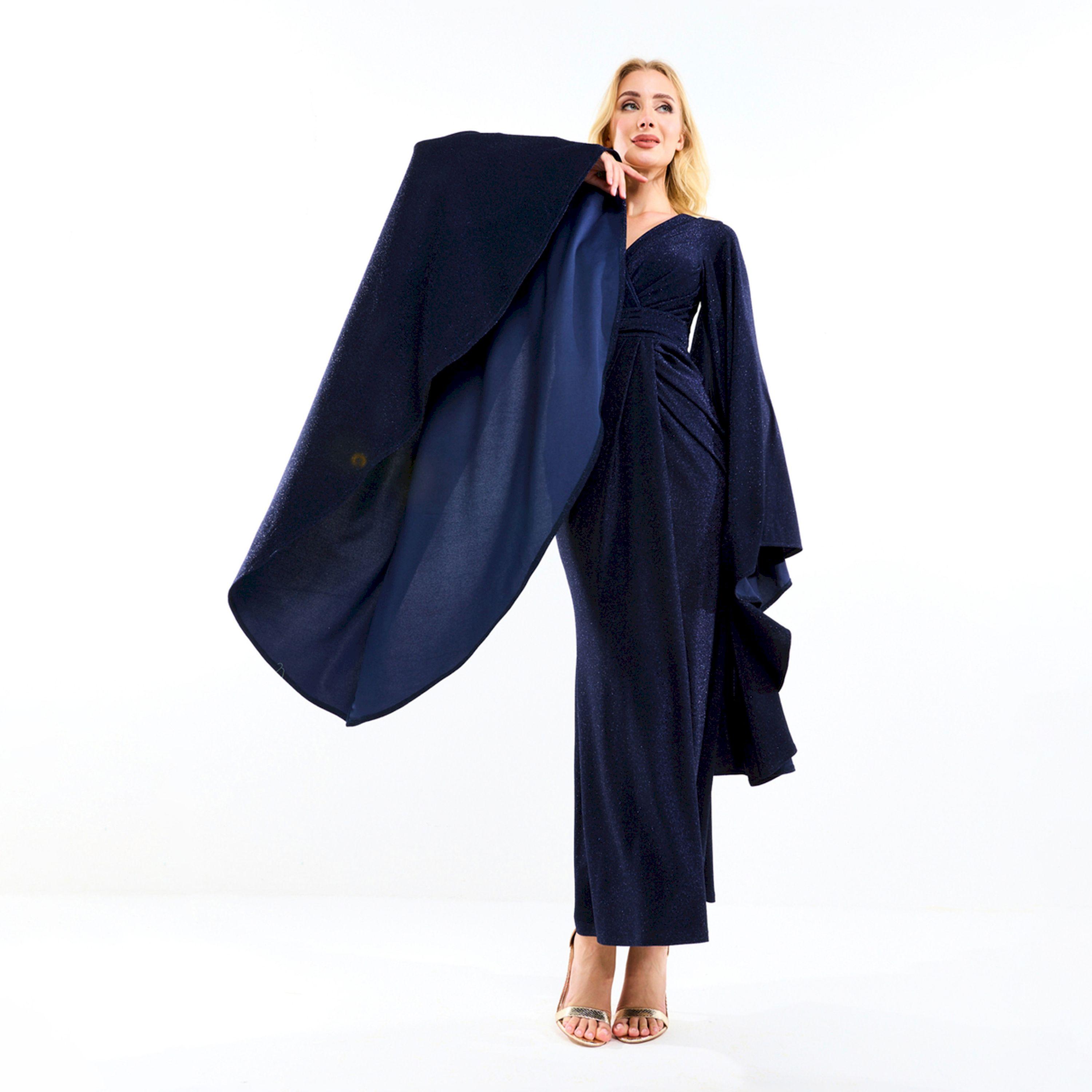 فستان طويل بأكمام واسعة وتفاصيل براقة هاوس أوف مودا × ستايلي-women-clothing-dresses-image-7
