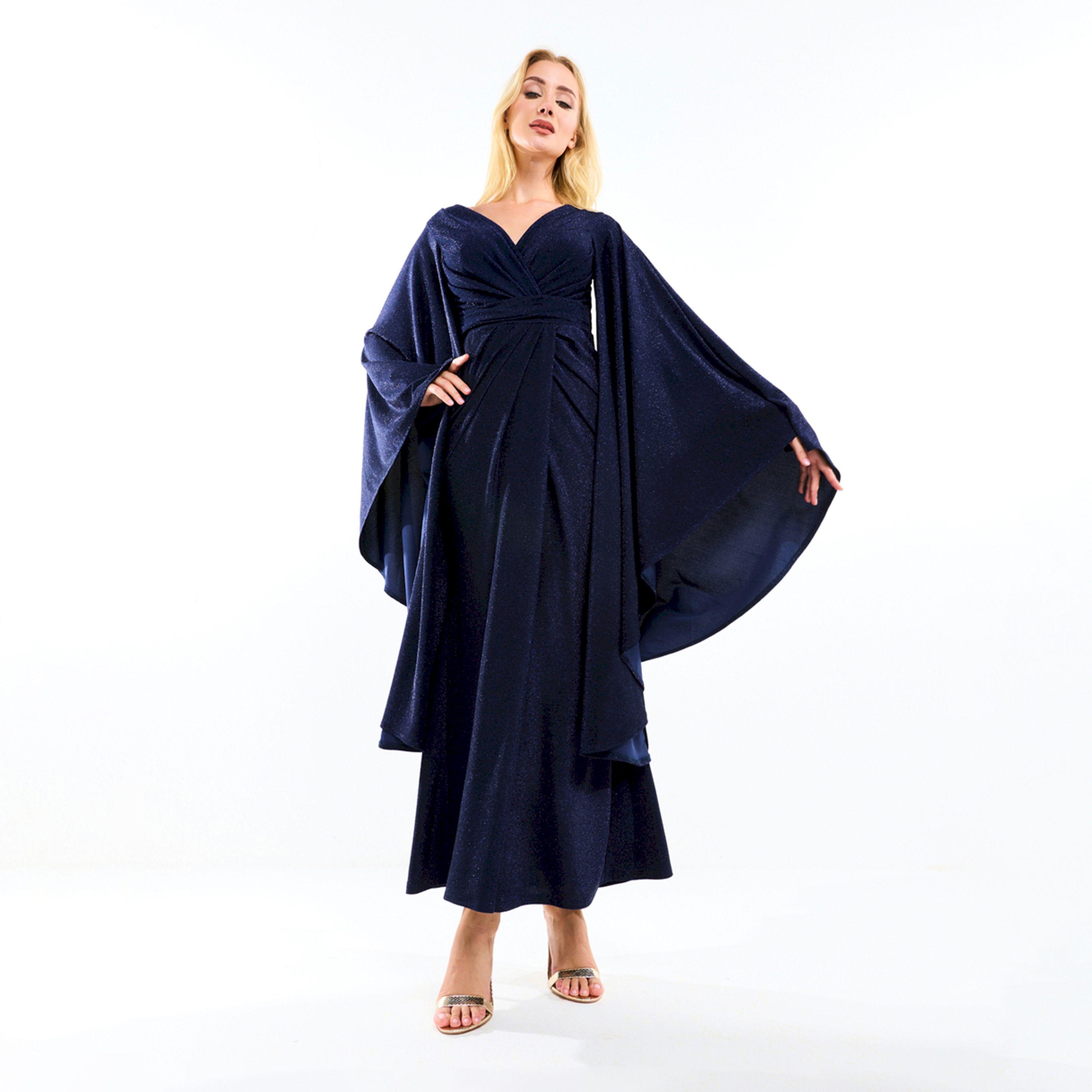 فستان طويل بأكمام واسعة وتفاصيل براقة هاوس أوف مودا × ستايلي-women-clothing-dresses-image-9