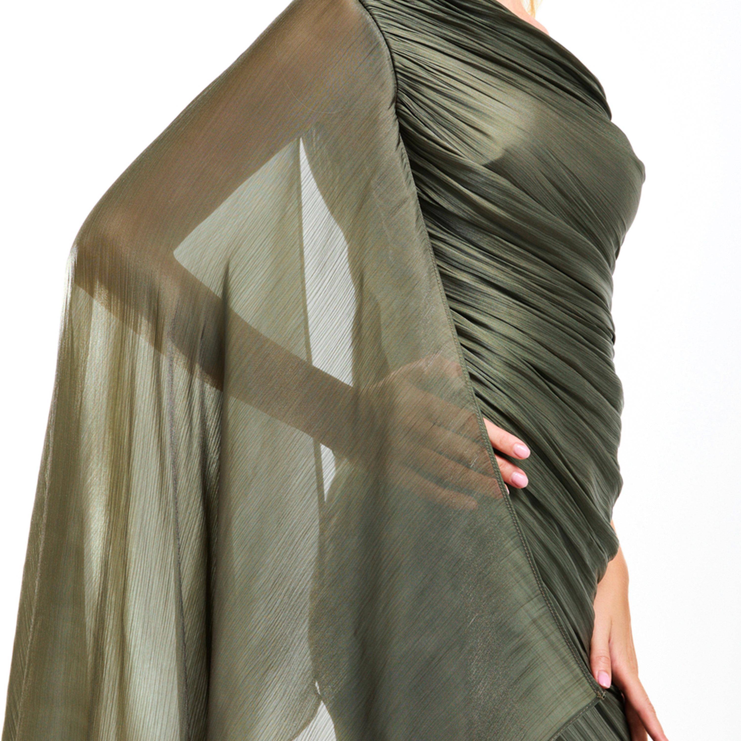 فستان طويل بوديكون بكتف واحد وتفاصيل مُجمعة هاوس أوف مودا × ستايلي-women-clothing-dresses-image-5