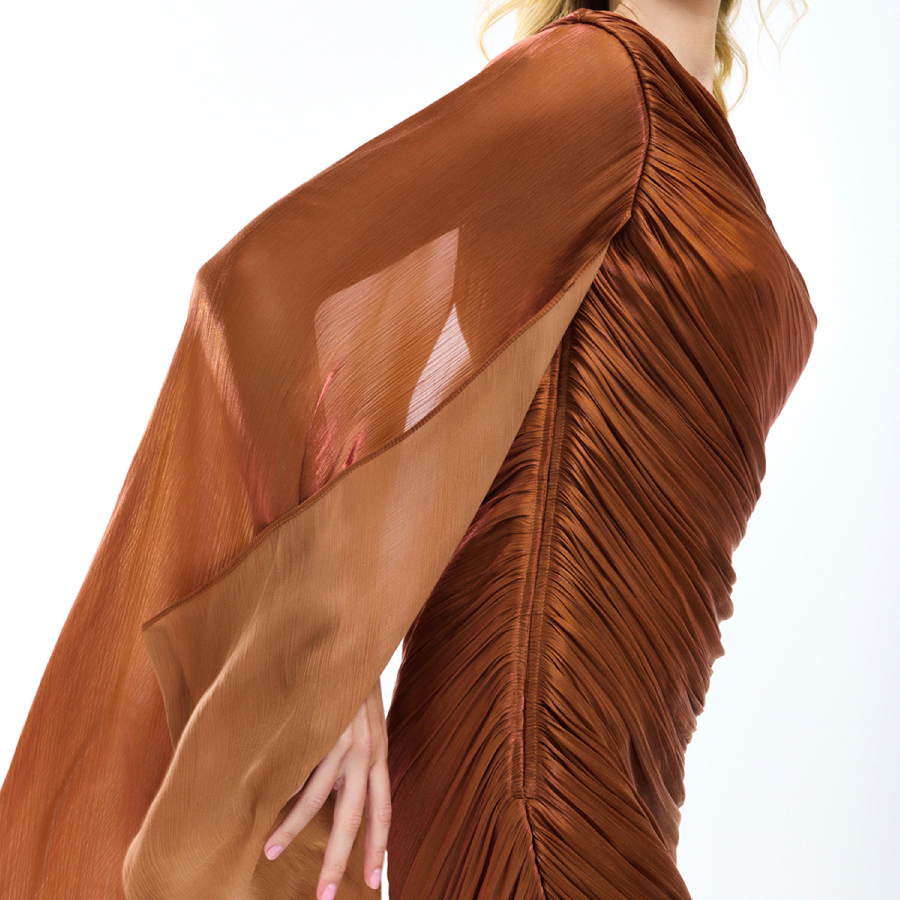 House of Moda X Styli  One Shoulder Drape Sleeve Gathered Bodycon Maxi Dress-women-clothing-dresses-image-3