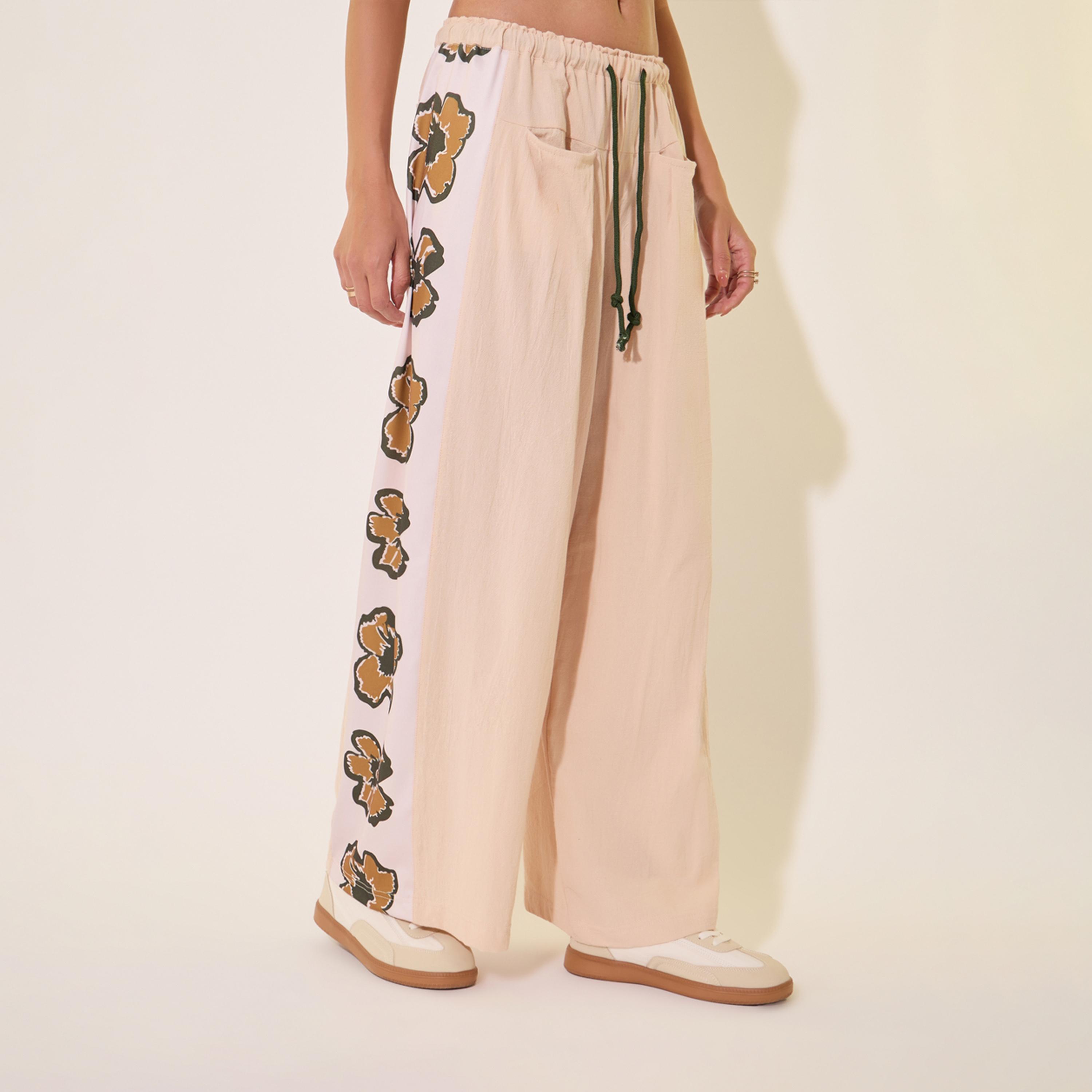 Take Two Butterfly Print Mid-Rise Wide-Leg Trousers with Drawstring-women-clothing-bottoms-trousers-image-2