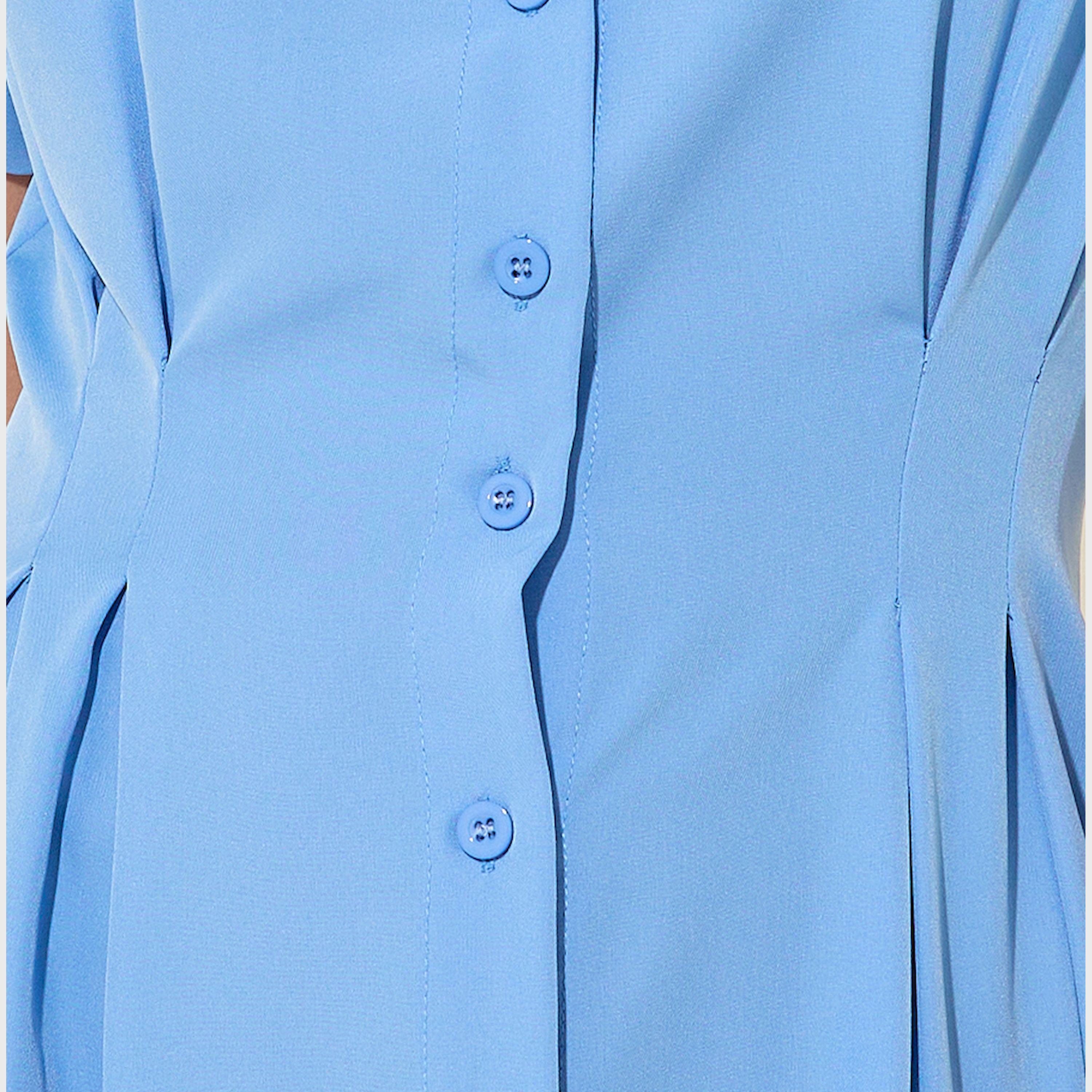 فستان ميدي سادة بأكمام منفوخة مع أزرار-women-clothing-dresses-image-4