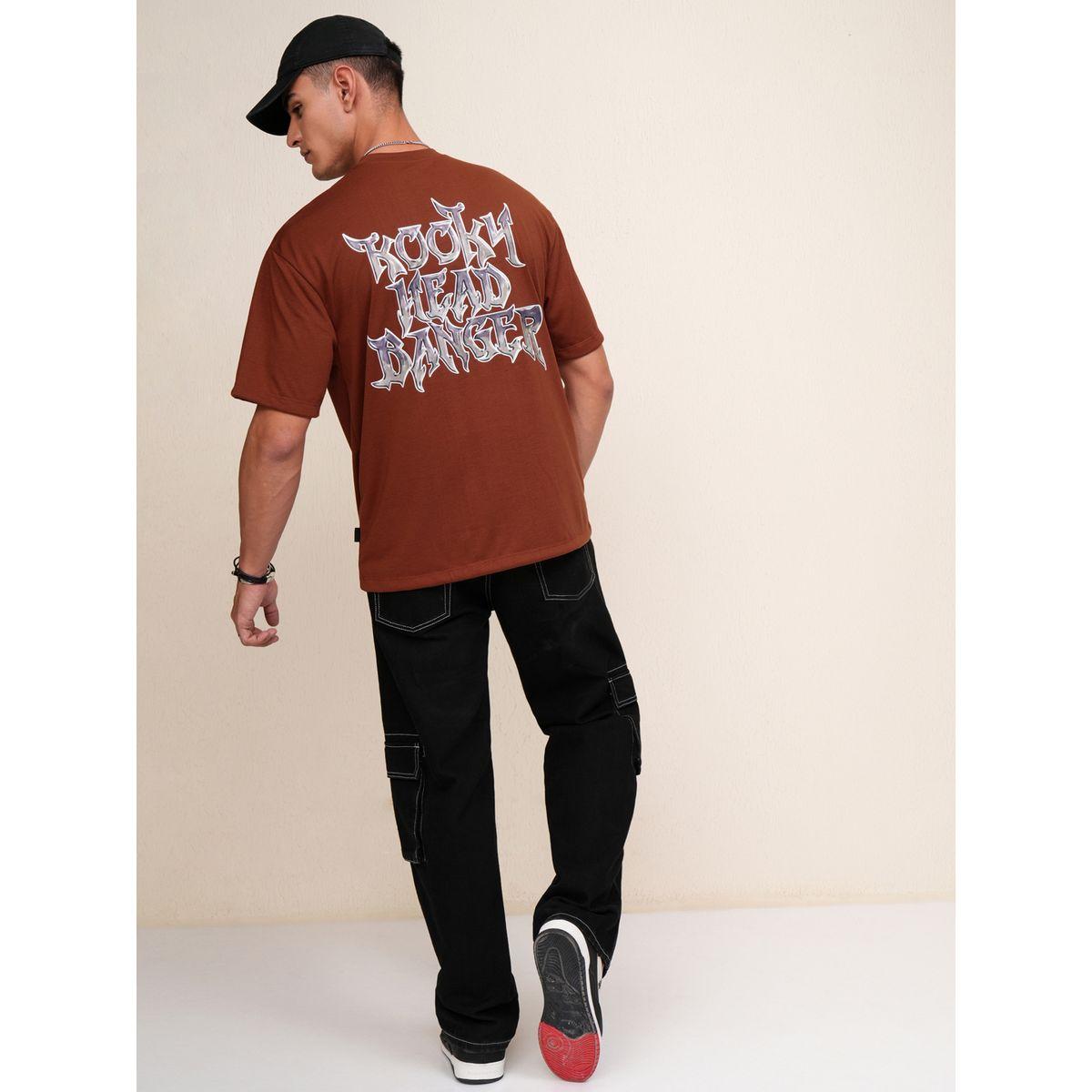تيشيرت بقصة عادية وياقة دائرية مع طبعة جرافيك هايلاندر × ستايلي-men-clothing-tshirtsandpolos-tshirts-image-2