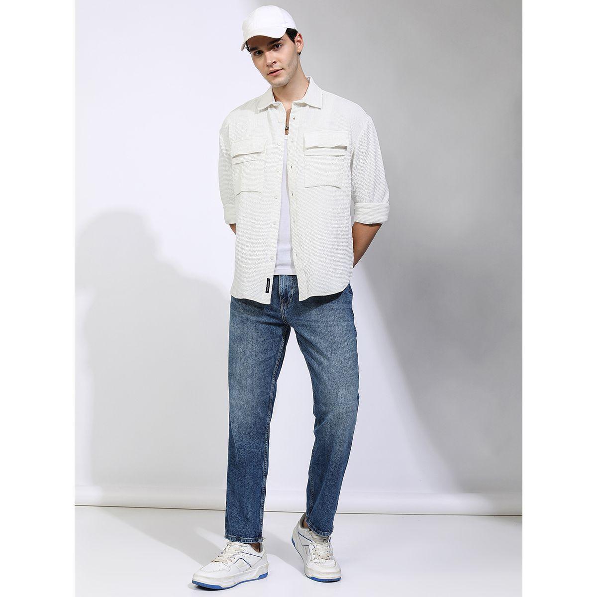 قميص فضفاض بياقة مع تفاصيل جيوب هايلاندر × ستايلي-men-clothing-shirts-image-2