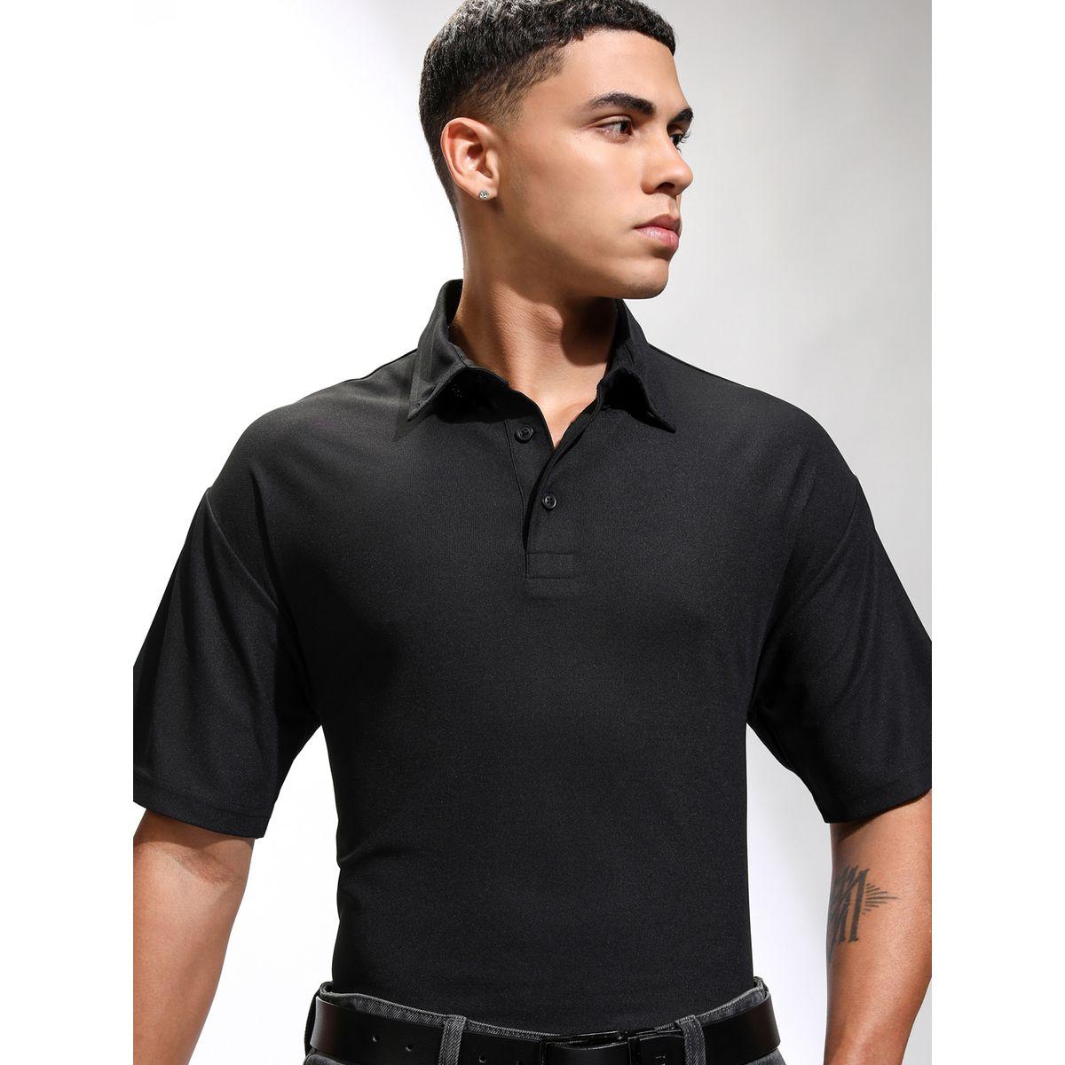 تيشيرت سادة بياقة بولو وقصة مريحة هايلاندر × ستايلي-men-clothing-tshirtsandpolos-tshirts-image-1