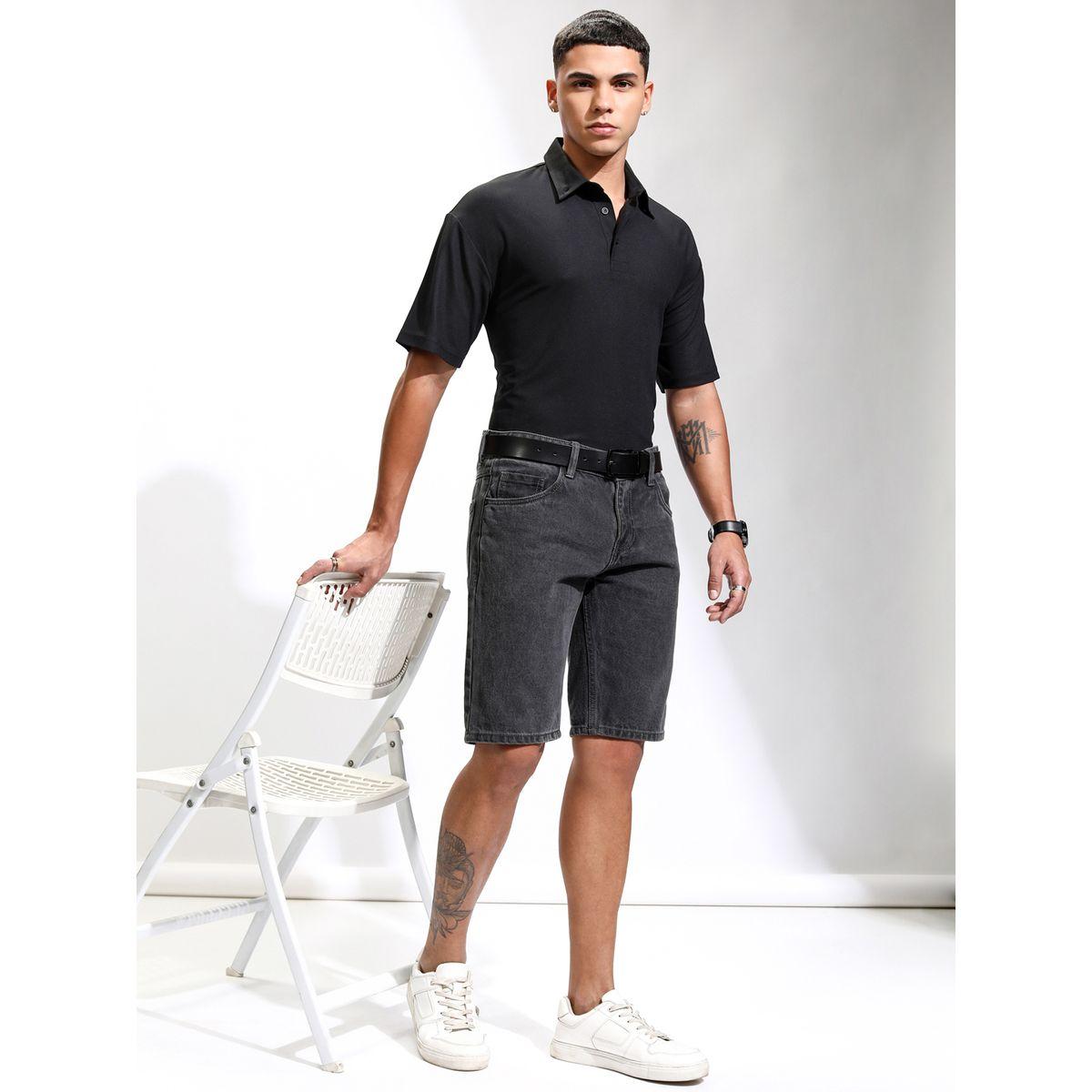 تيشيرت سادة بياقة بولو وقصة مريحة هايلاندر × ستايلي-men-clothing-tshirtsandpolos-tshirts-image-2
