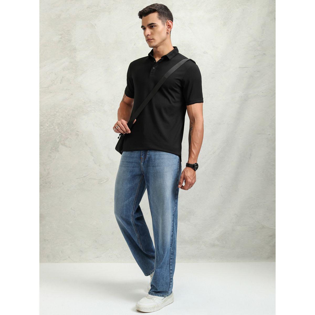 تيشيرت سادة بياقة بولو وقصة عادية هايلاندر × ستايلي-men-clothing-tshirtsandpolos-tshirts-image-2