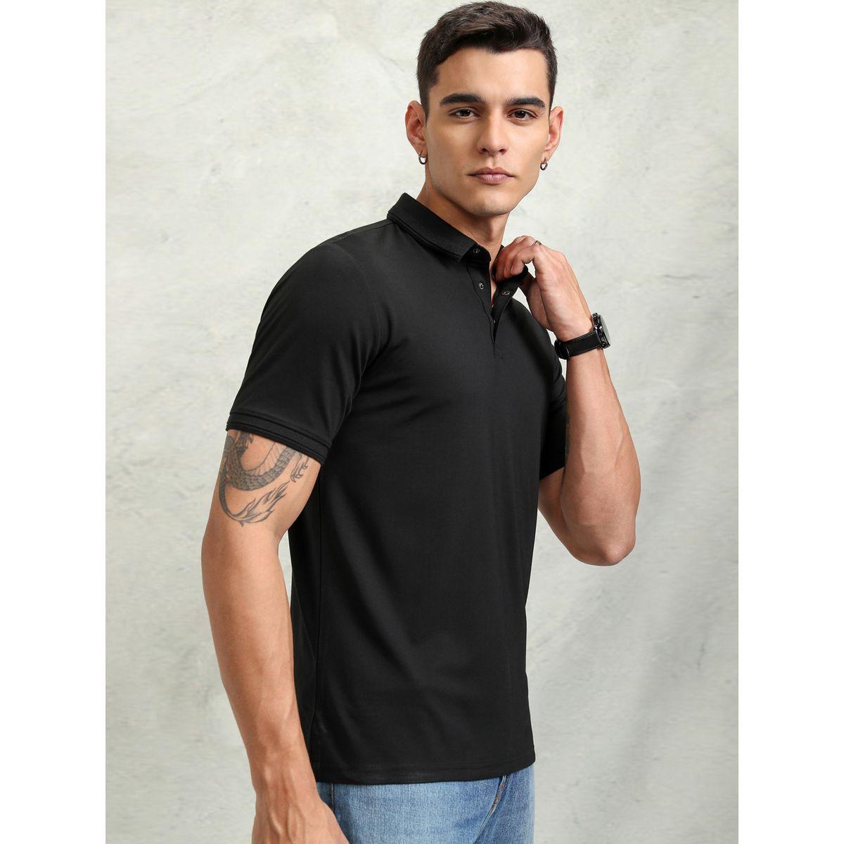 تيشيرت سادة بياقة بولو وقصة عادية هايلاندر × ستايلي-men-clothing-tshirtsandpolos-tshirts-image-6