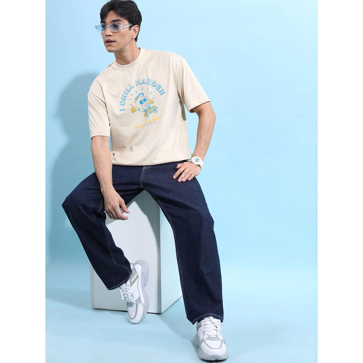 تيشيرت فضفاض بياقة دائرية وطبعة جرافيك كيتش × ستايلي-men-clothing-tshirtsandpolos-tshirts-image-2