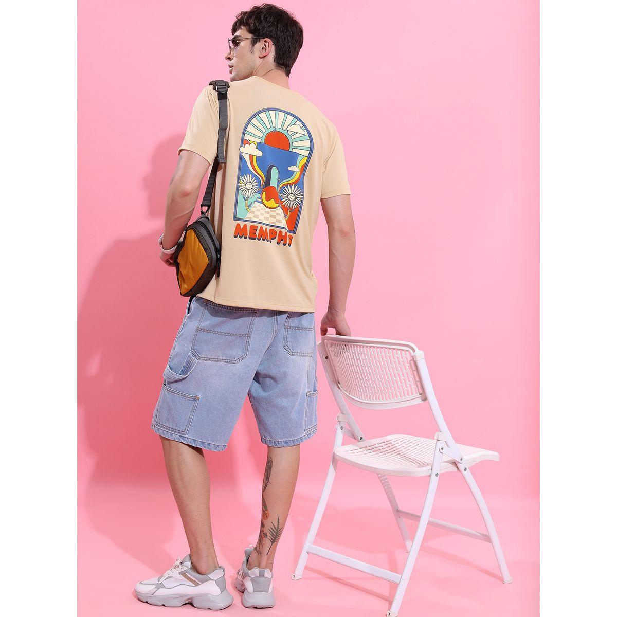 تيشيرت بقصة مريحة وياقة دائرية مع طبعة جرافيك كيتش × ستايلي-men-clothing-tshirtsandpolos-tshirts-image-2