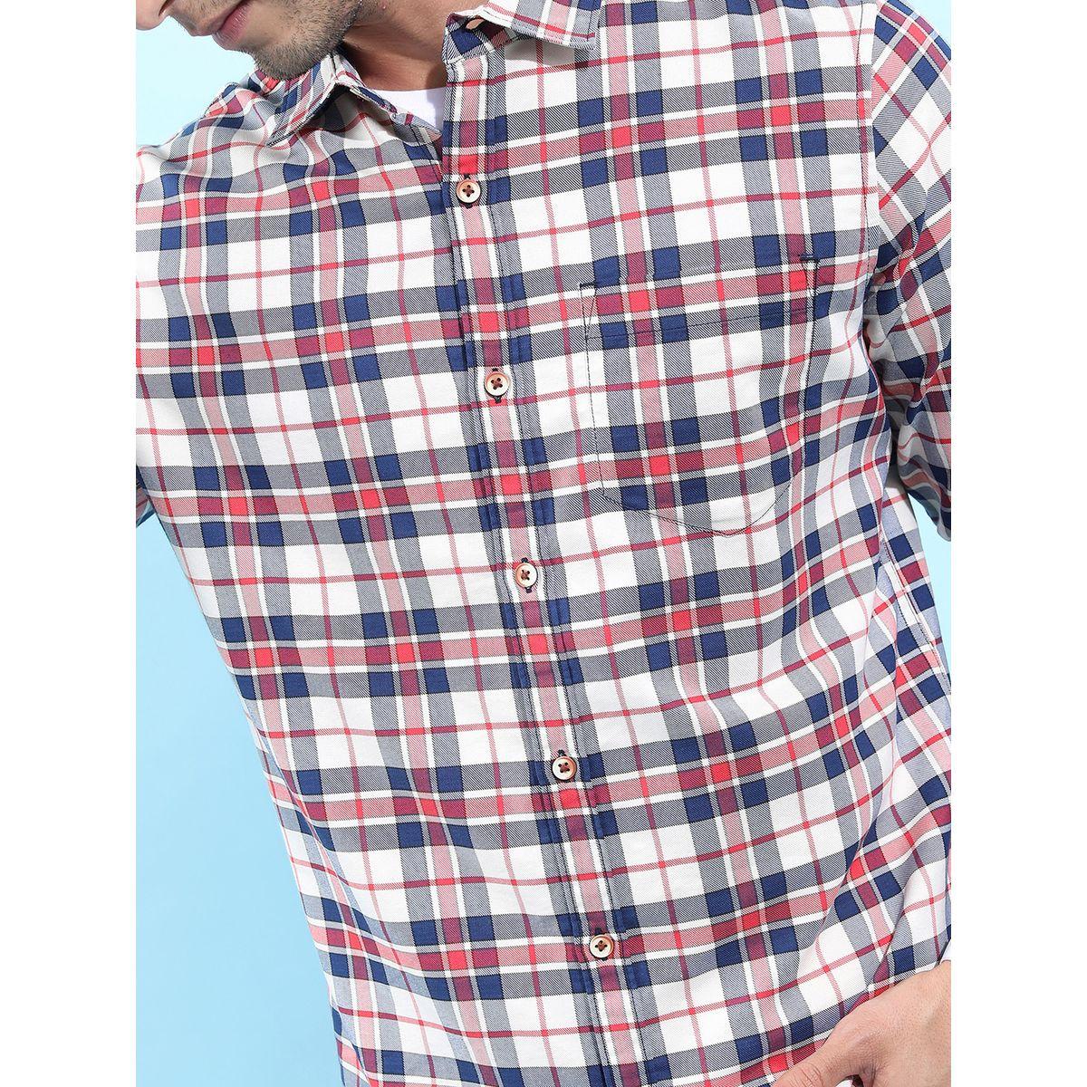قميص بطبعة مربعات وقصة سليم فيت مع تفاصيل جيب هايلاندر × ستايلي-men-clothing-shirts-image-5