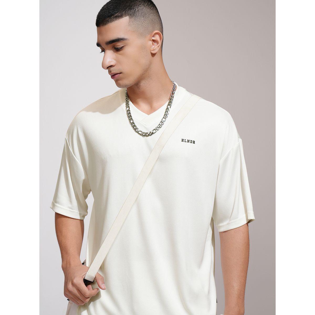 Highlander X Styli Solid Embroidered V-Neck Oversized T-Shirt-men-clothing-tshirtsandpolos-tshirts-image-1
