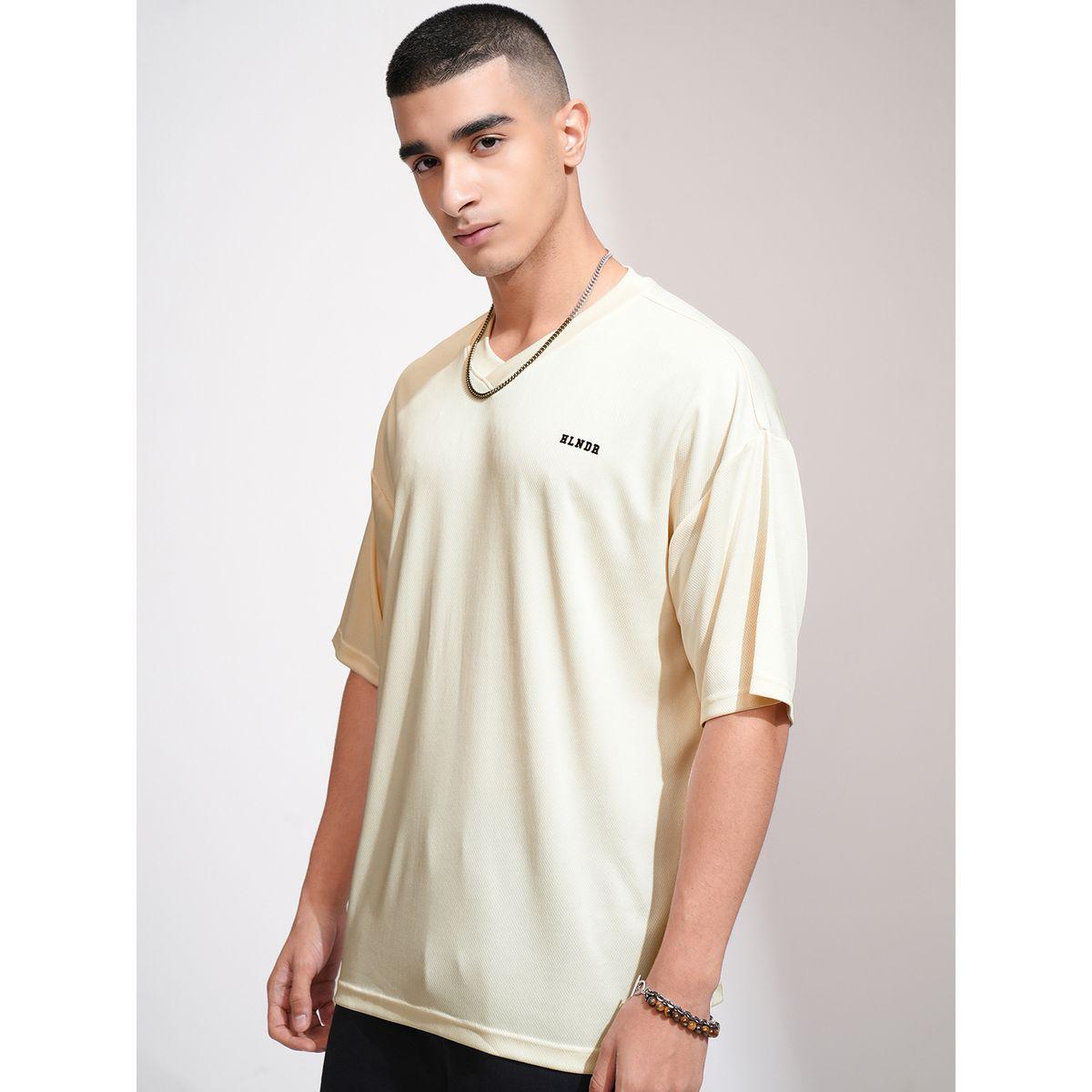 Highlander X Styli Solid Embroidered V-Neck Oversized T-Shirt-men-clothing-tshirtsandpolos-tshirts-image-4