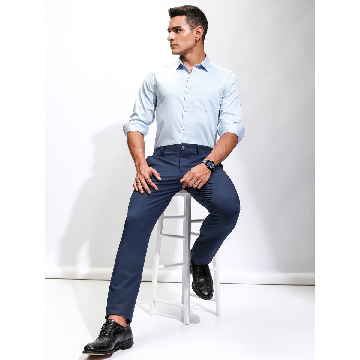 Highlander X Styli Solid Cotton Slim Fit Shirt with Pocket-men-clothing-shirts-image-2