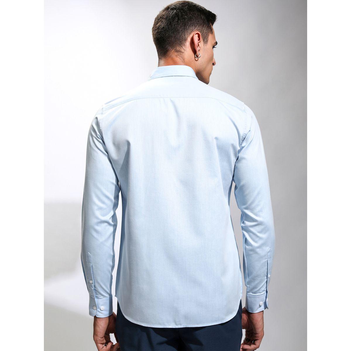Highlander X Styli Solid Cotton Slim Fit Shirt with Pocket-men-clothing-shirts-image-3