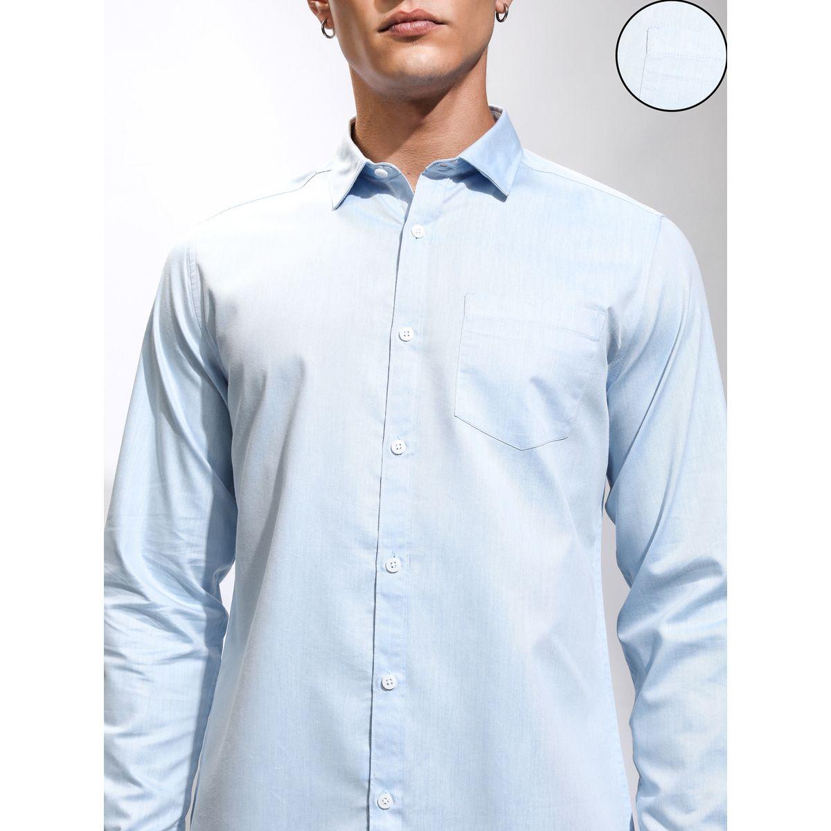 Highlander X Styli Solid Cotton Slim Fit Shirt with Pocket-men-clothing-shirts-image-5