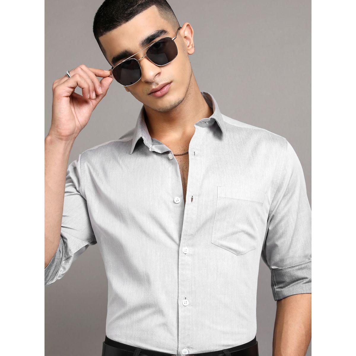 Highlander X Styli Solid Cotton Slim Fit Shirt with Pocket-men-clothing-shirts-image-1