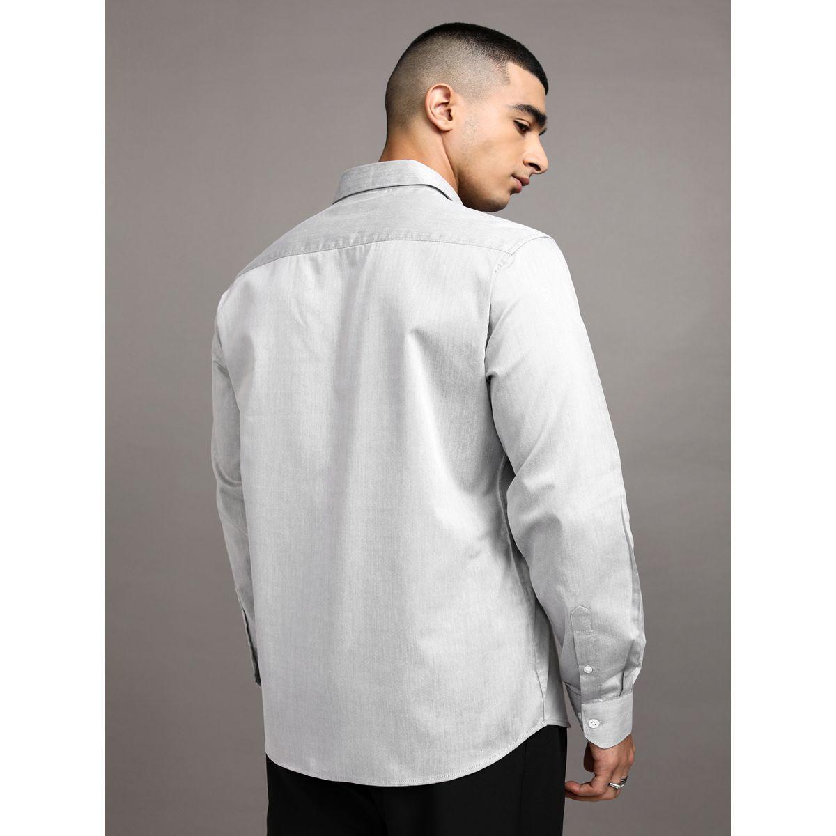 Highlander X Styli Solid Cotton Slim Fit Shirt with Pocket-men-clothing-shirts-image-3