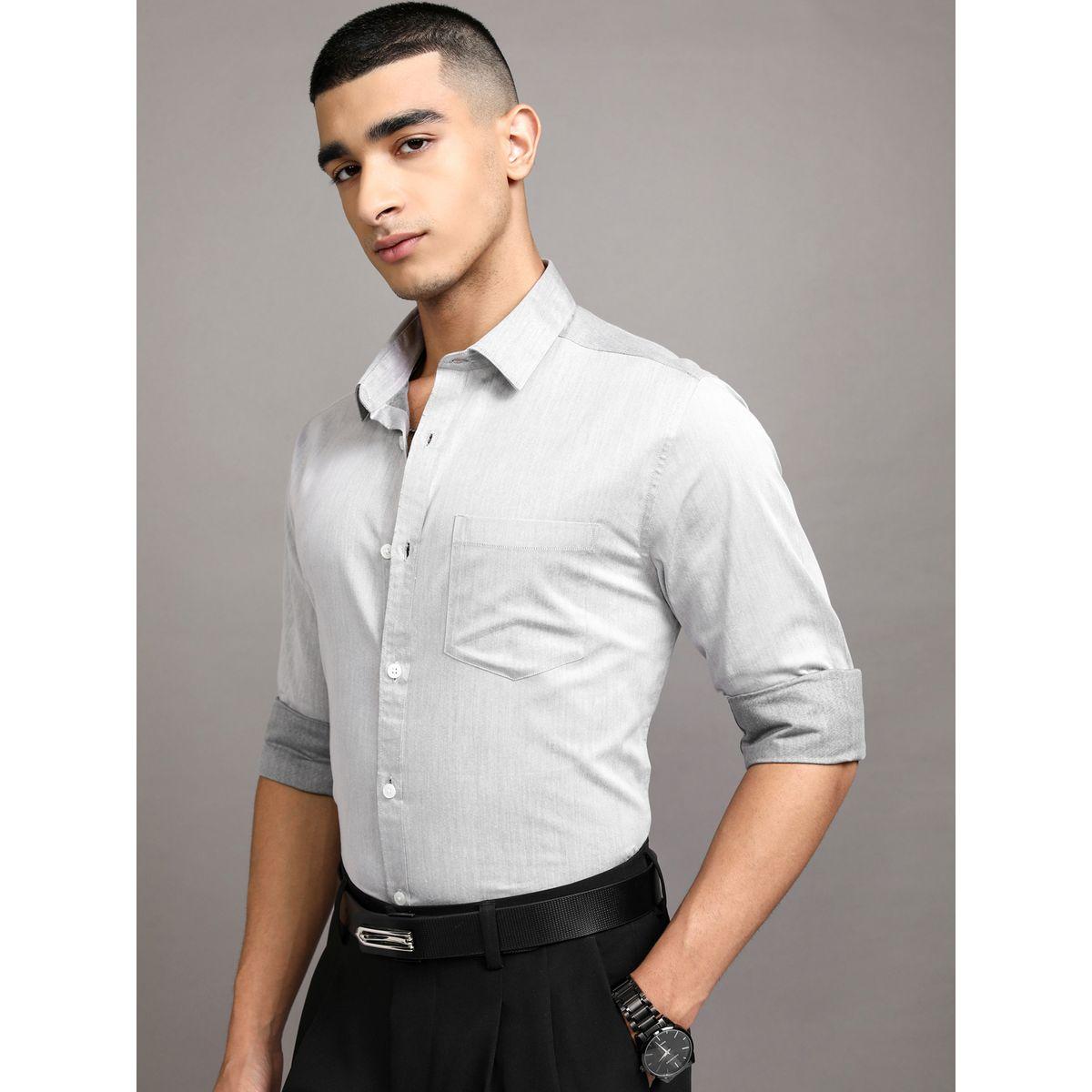 Highlander X Styli Solid Cotton Slim Fit Shirt with Pocket-men-clothing-shirts-image-4