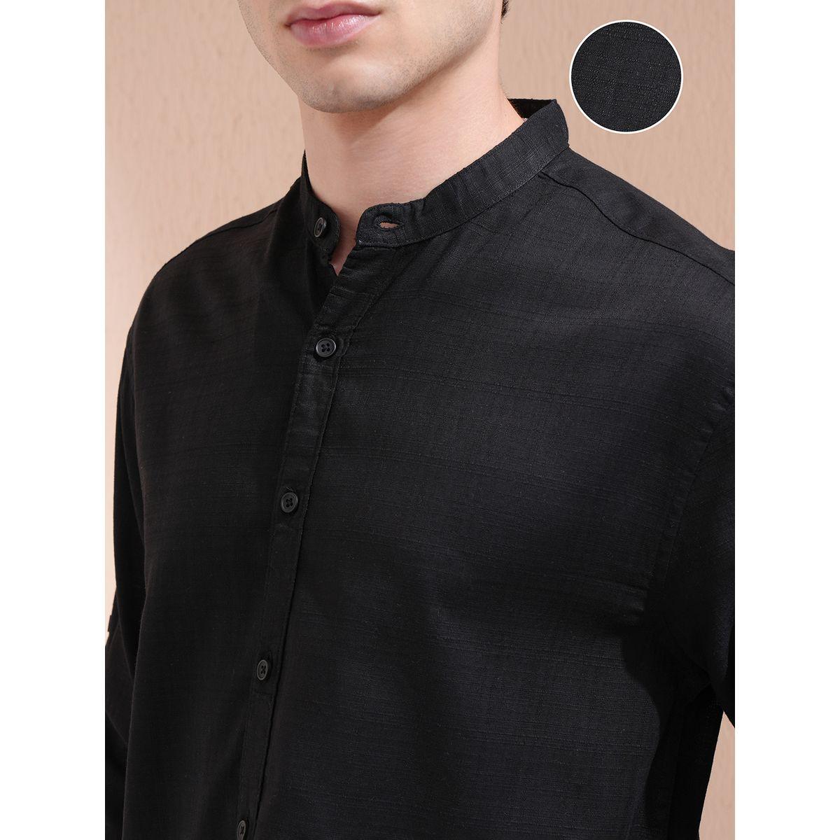 قميص بقصة مريحة مع ياقة ماندارين هايلاندر × ستايلي-men-clothing-shirts-image-5
