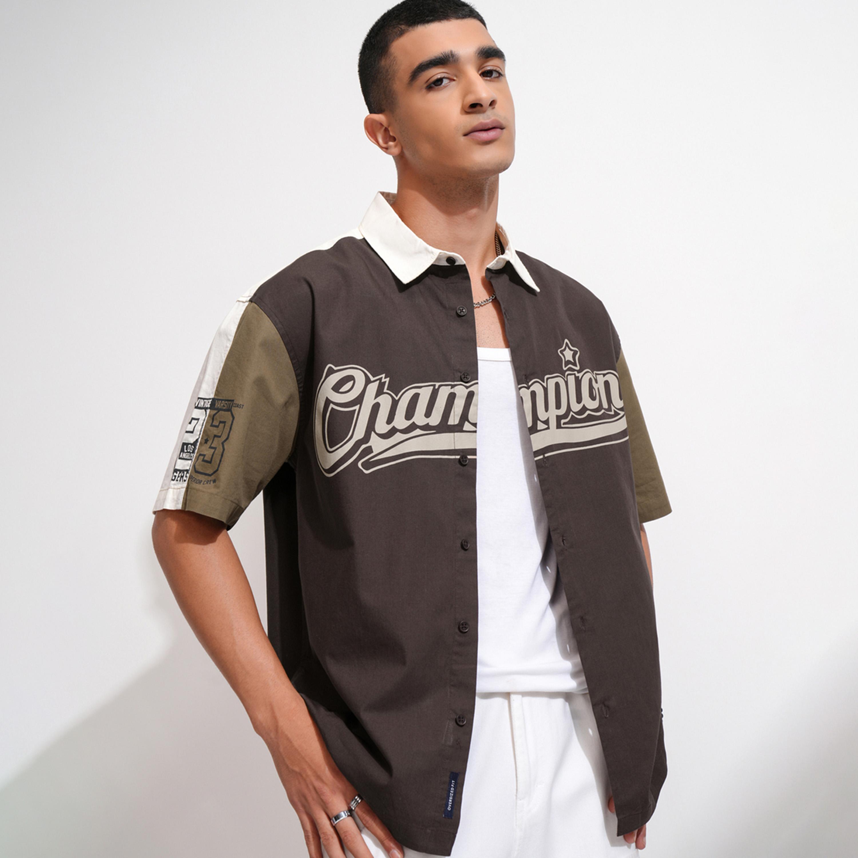 Highlander X Styli Color Block Slogan Print Oversized Shirt-men-clothing-shirts-image-6
