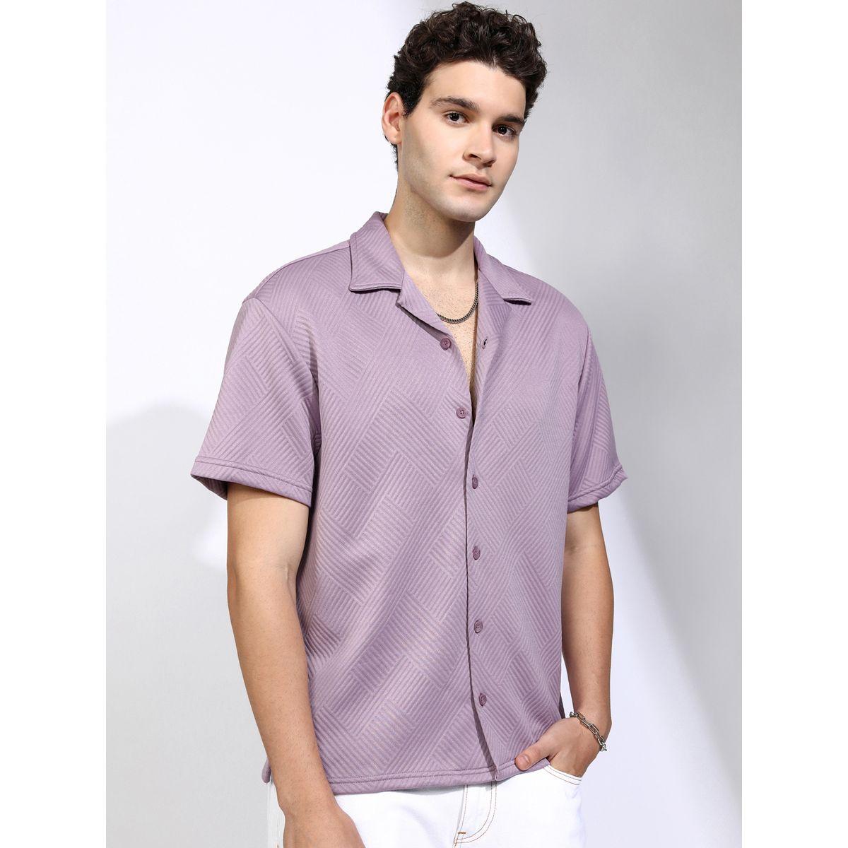 قميص بقصة مريحة وتفاصيل بارزة الملمس هايلاندر × ستايلي-men-clothing-shirts-image-6