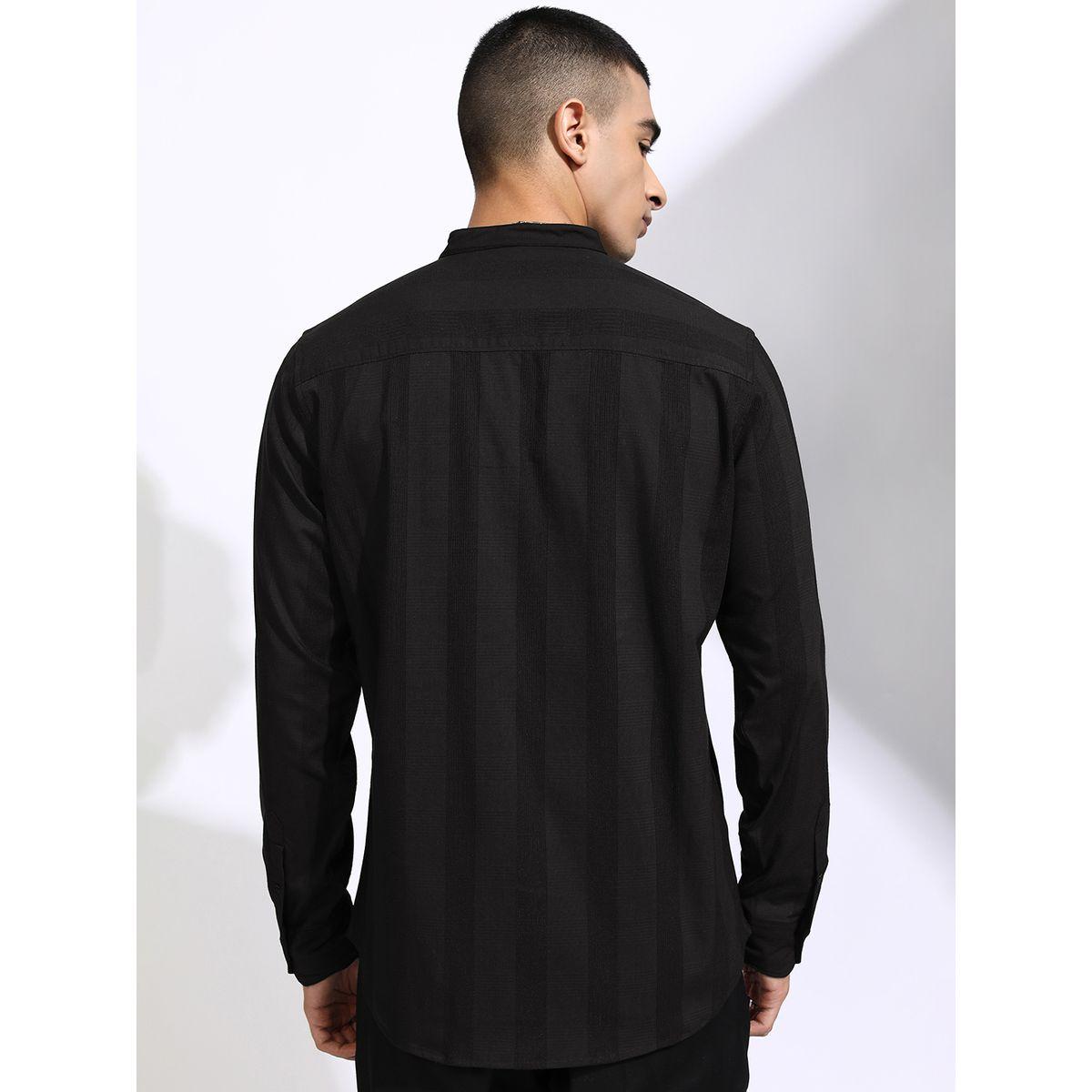 Highlander X Styli Striped Regular Fit Mandarin Collar Shirt-men-clothing-shirts-image-3