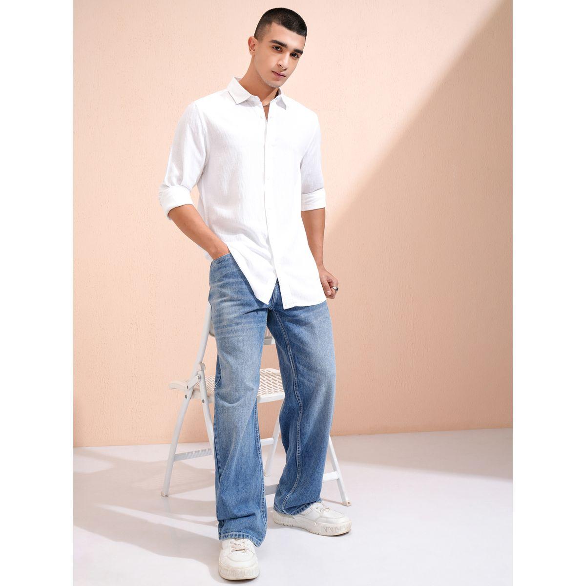 Solid Regular Fit Collared Shirt-men-clothing-shirts-image-2