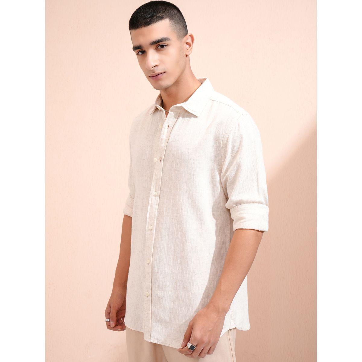 Textured Regular Fit Collared Shirt-men-clothing-shirts-image-4