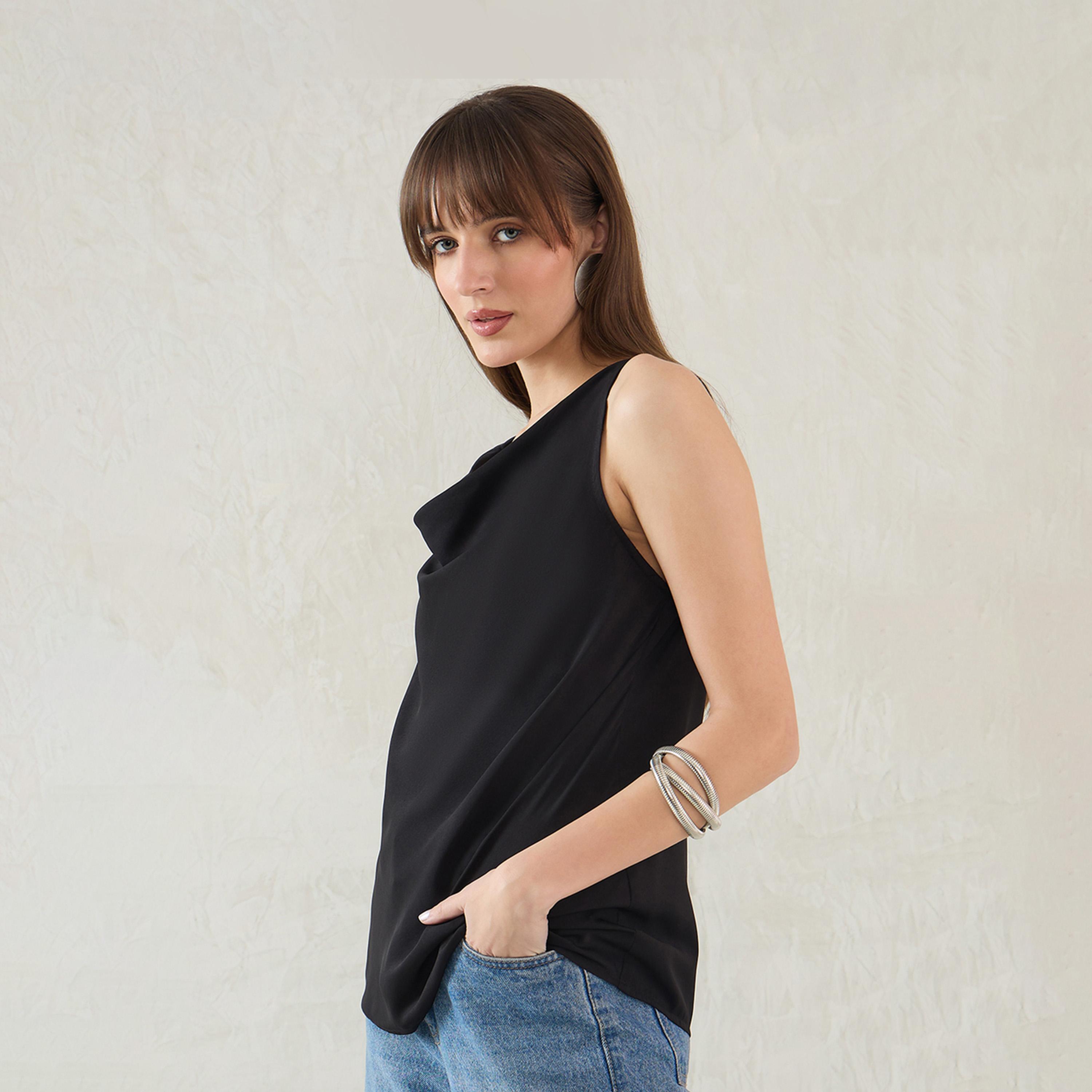 Femmella X Styli Solid Cowl Neck Sleeveless Satin Top-women-clothing-shirtsandblouses-blouses-image-3