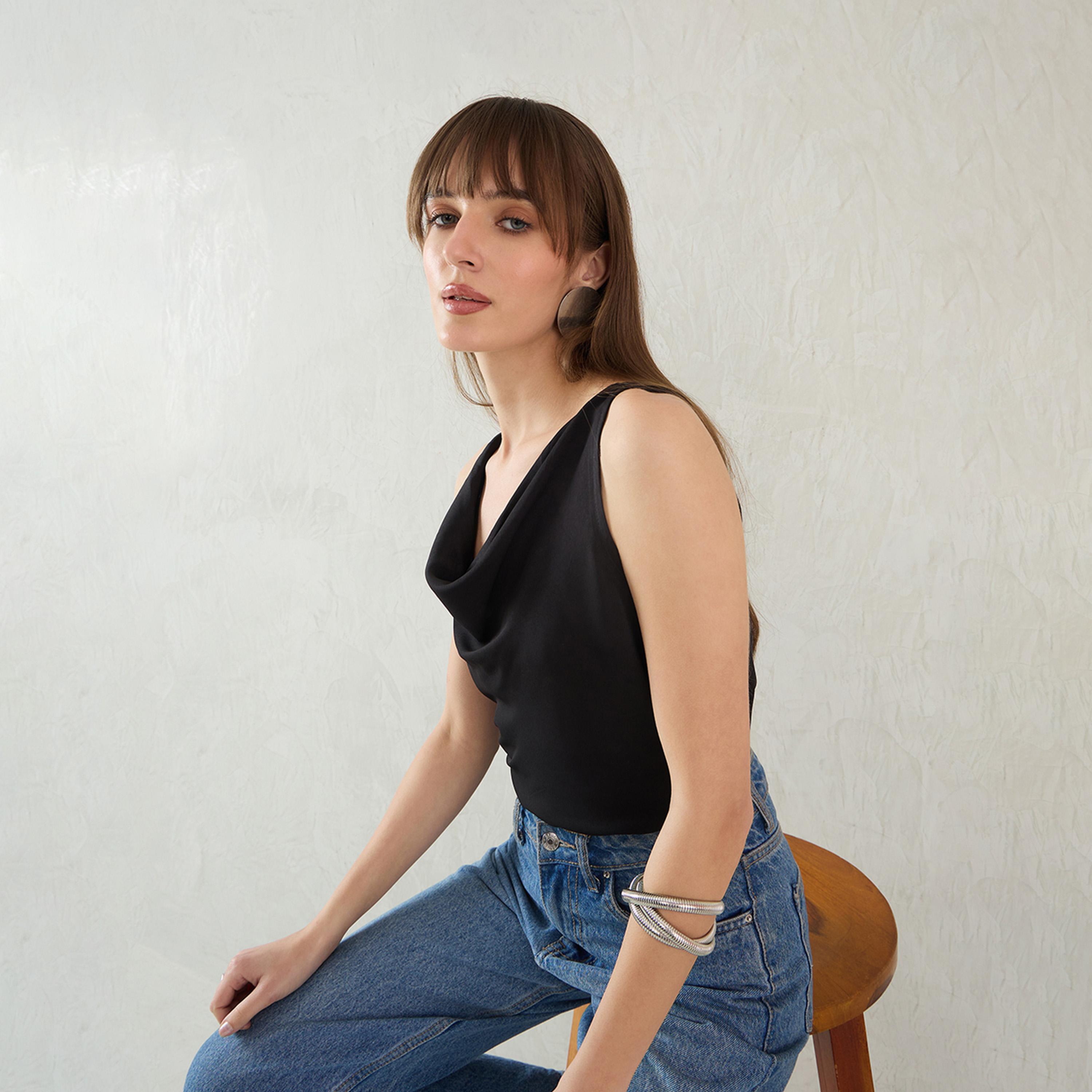 Femmella X Styli Solid Cowl Neck Sleeveless Satin Top-women-clothing-shirtsandblouses-blouses-image-6