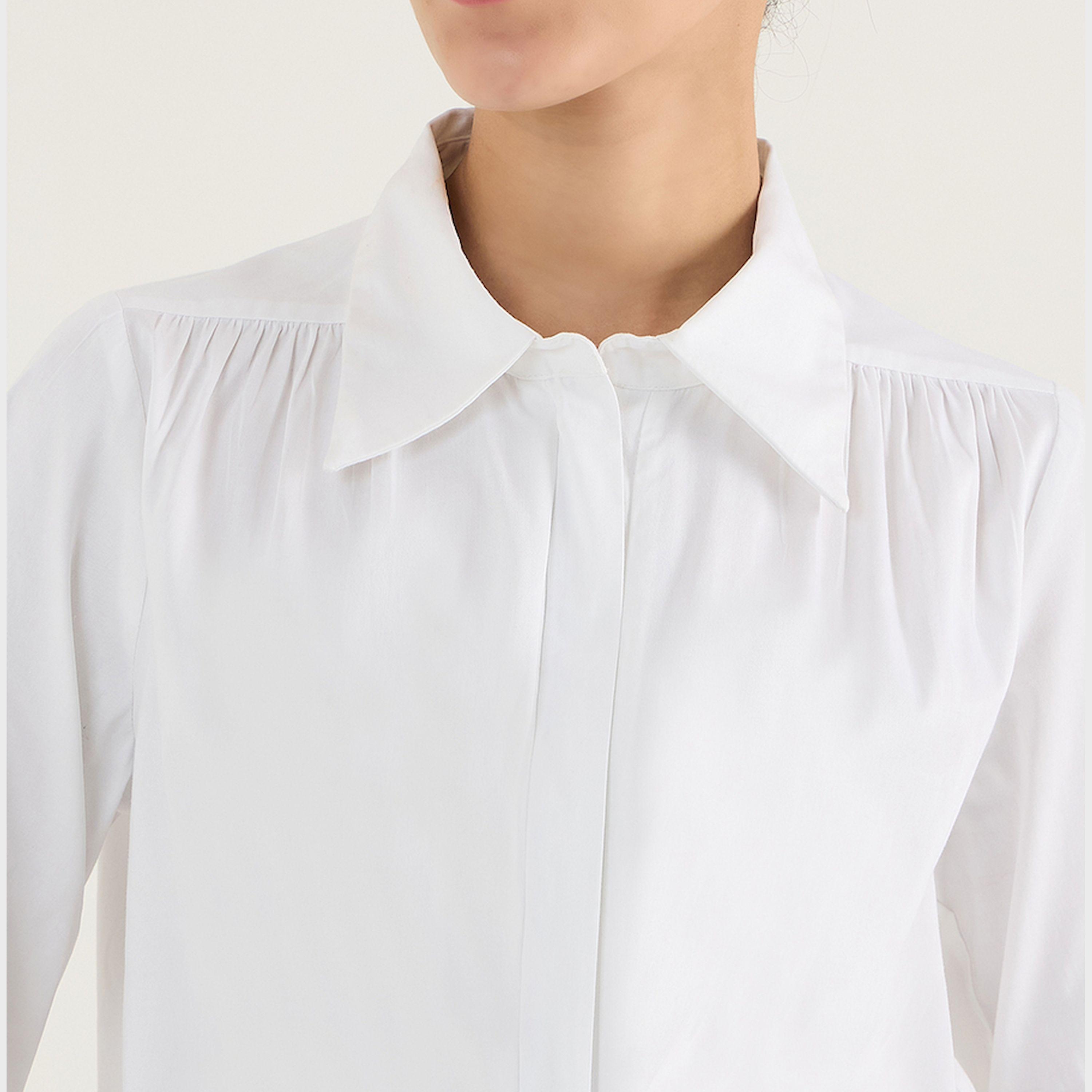 Femmella X Styli Solid Collared Cotton Top With Zipper Detail-women-clothing-shirtsandblouses-blouses-image-5